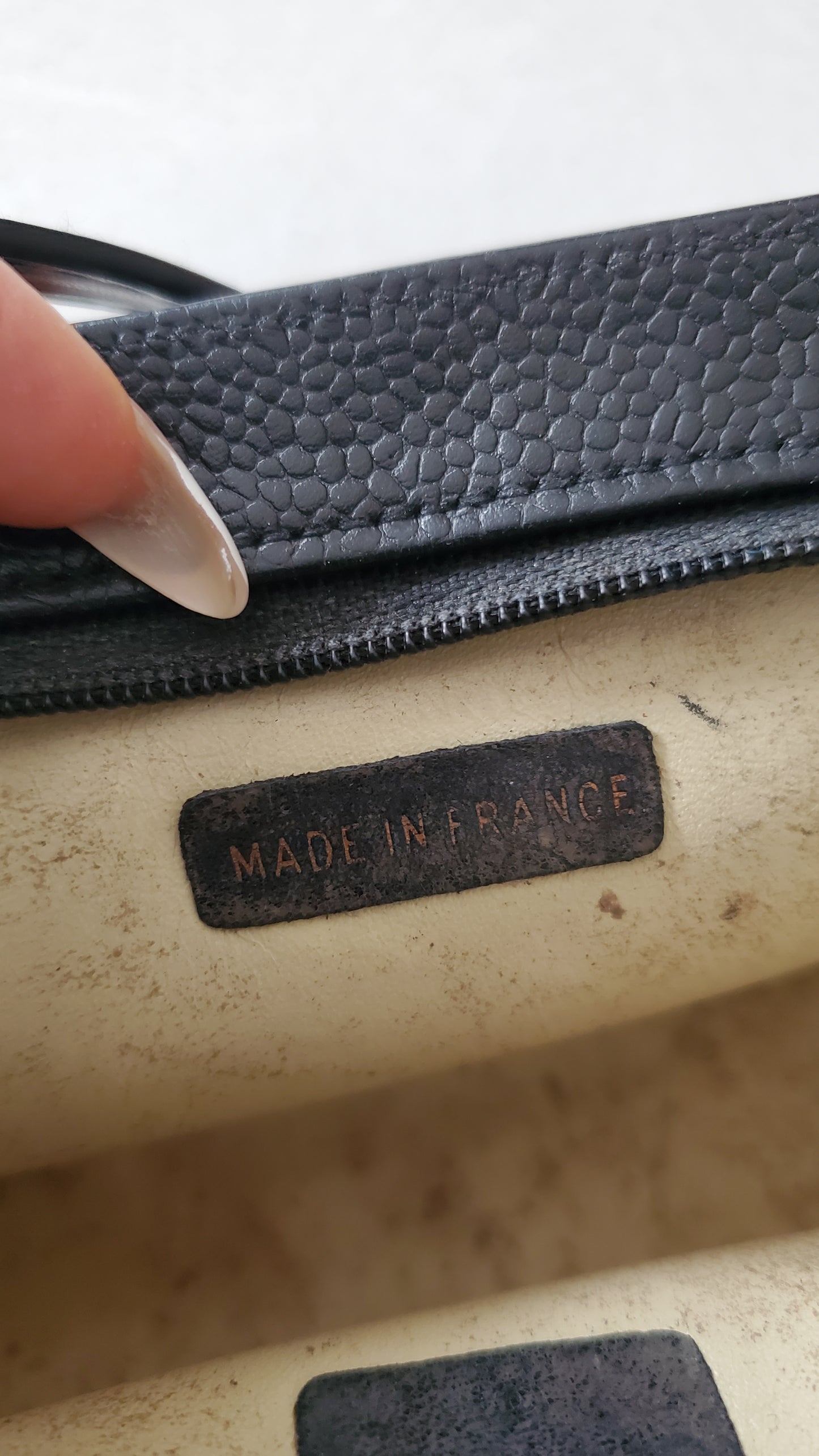 Authentic Vintage Chanel Upcycle Black Caviar Perfect Size Pouch with Strap