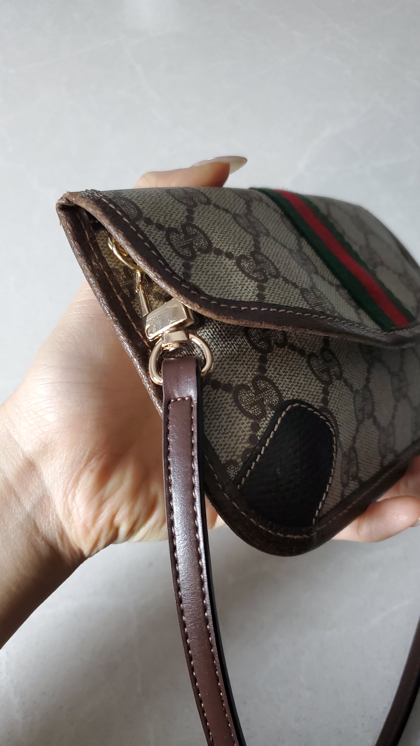 Authentic Vintage Gucci Upcycle Pouch with Strap