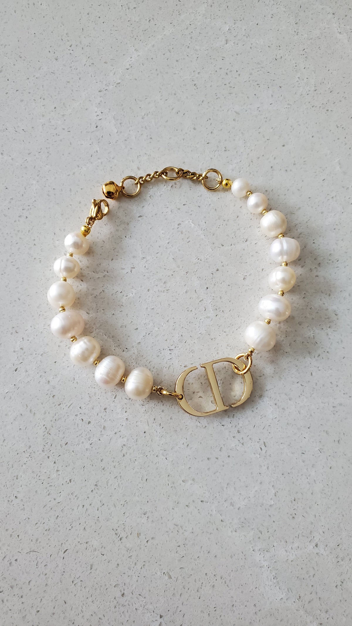 Authentic Dior Upcycle Handmade Real Freshwater Pearl Bracelet