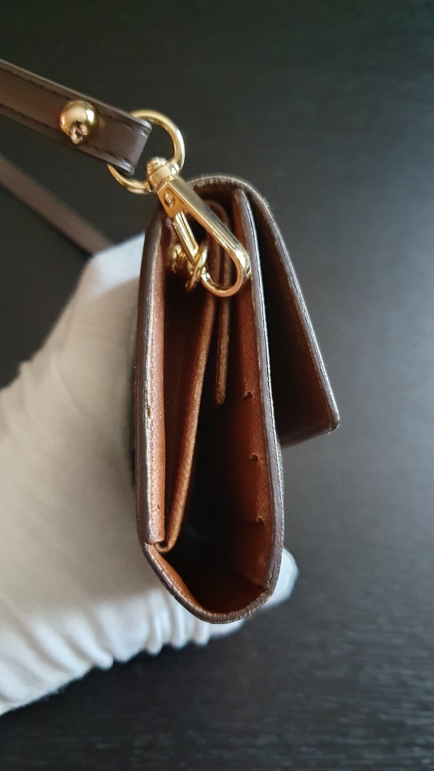 Authentic Vintage Louis Vuitton Upcycle Wallet with Shoulder Strap