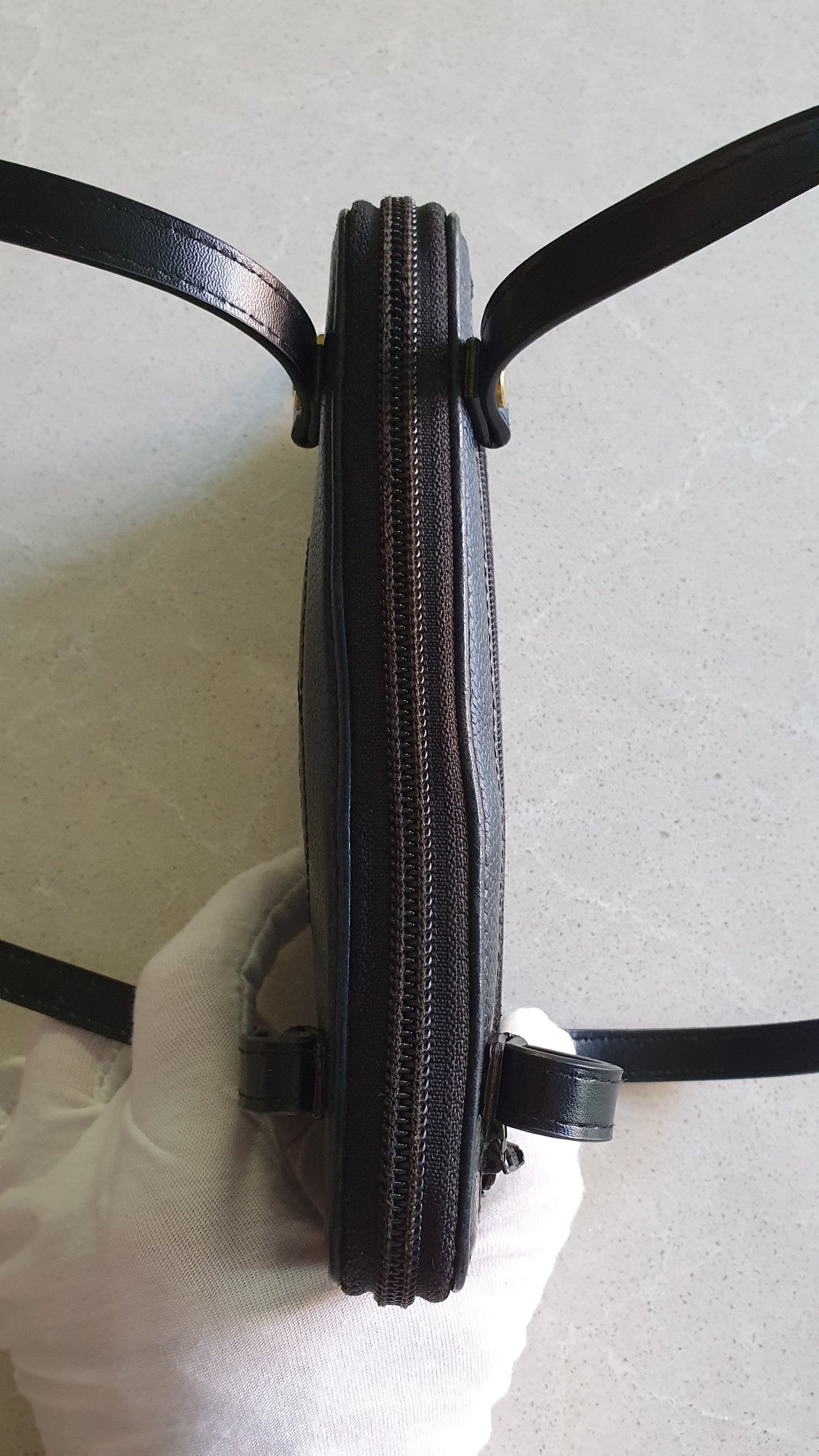 Authentic Chanel Upcycle Black Caviar Wallet with Shoulder Straps