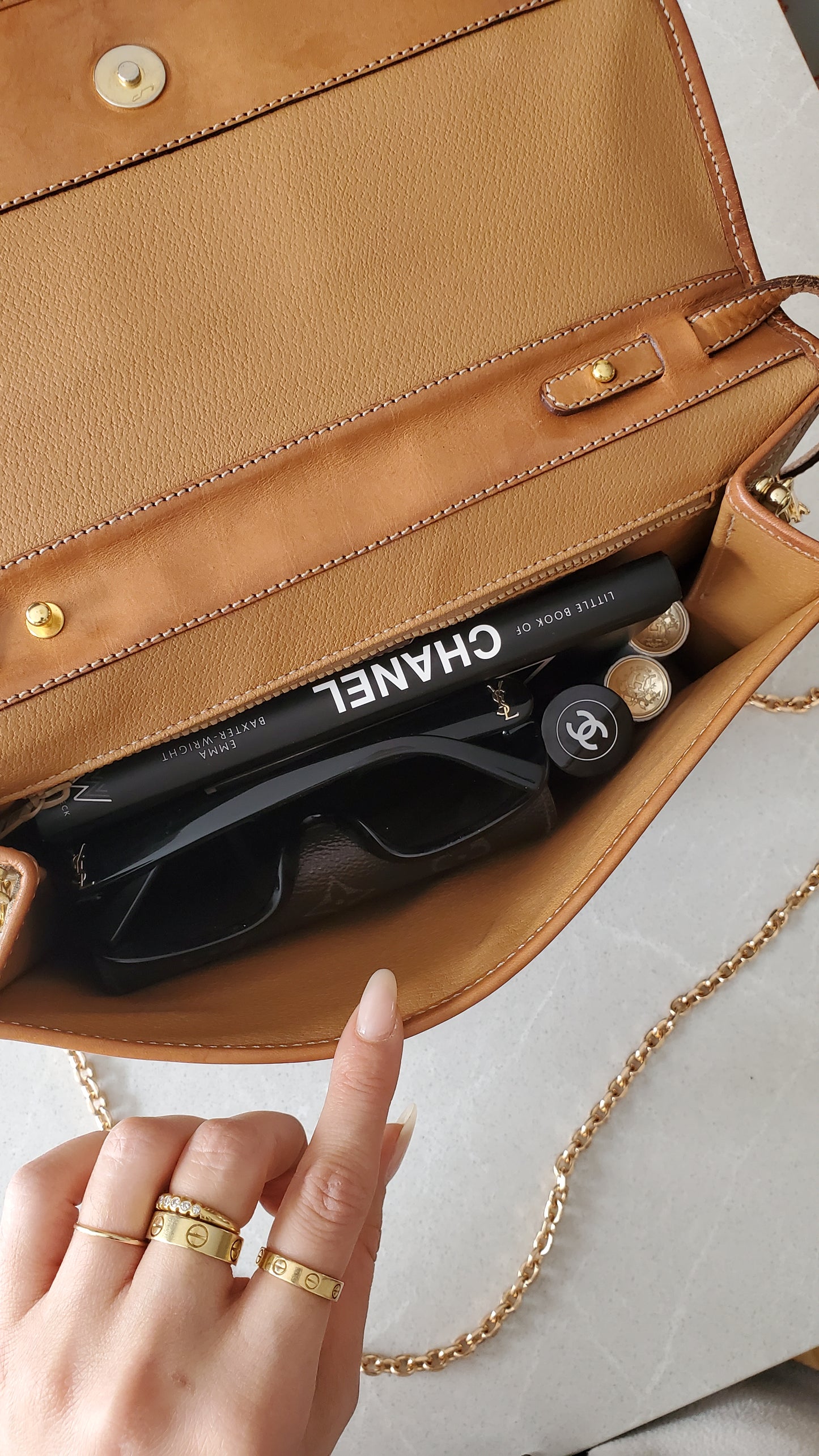 Authentic Vintage Celine (2/2) Upcycle Purse with Strap & Chain