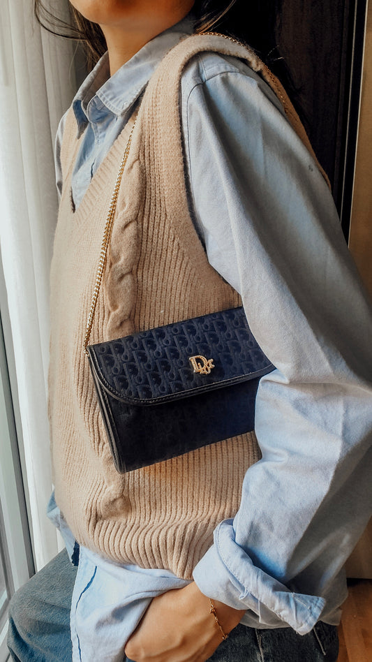 *Rare* Authentic Vintage Dior Navy Purse