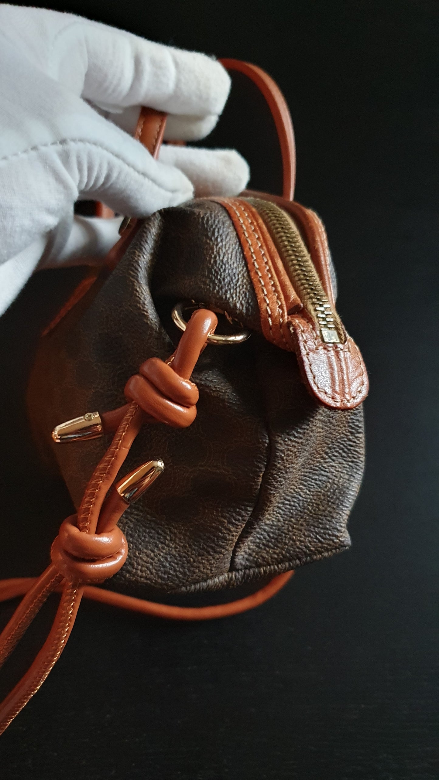 Authentic Vintage Celine Upcycle Brown Purse with Straps