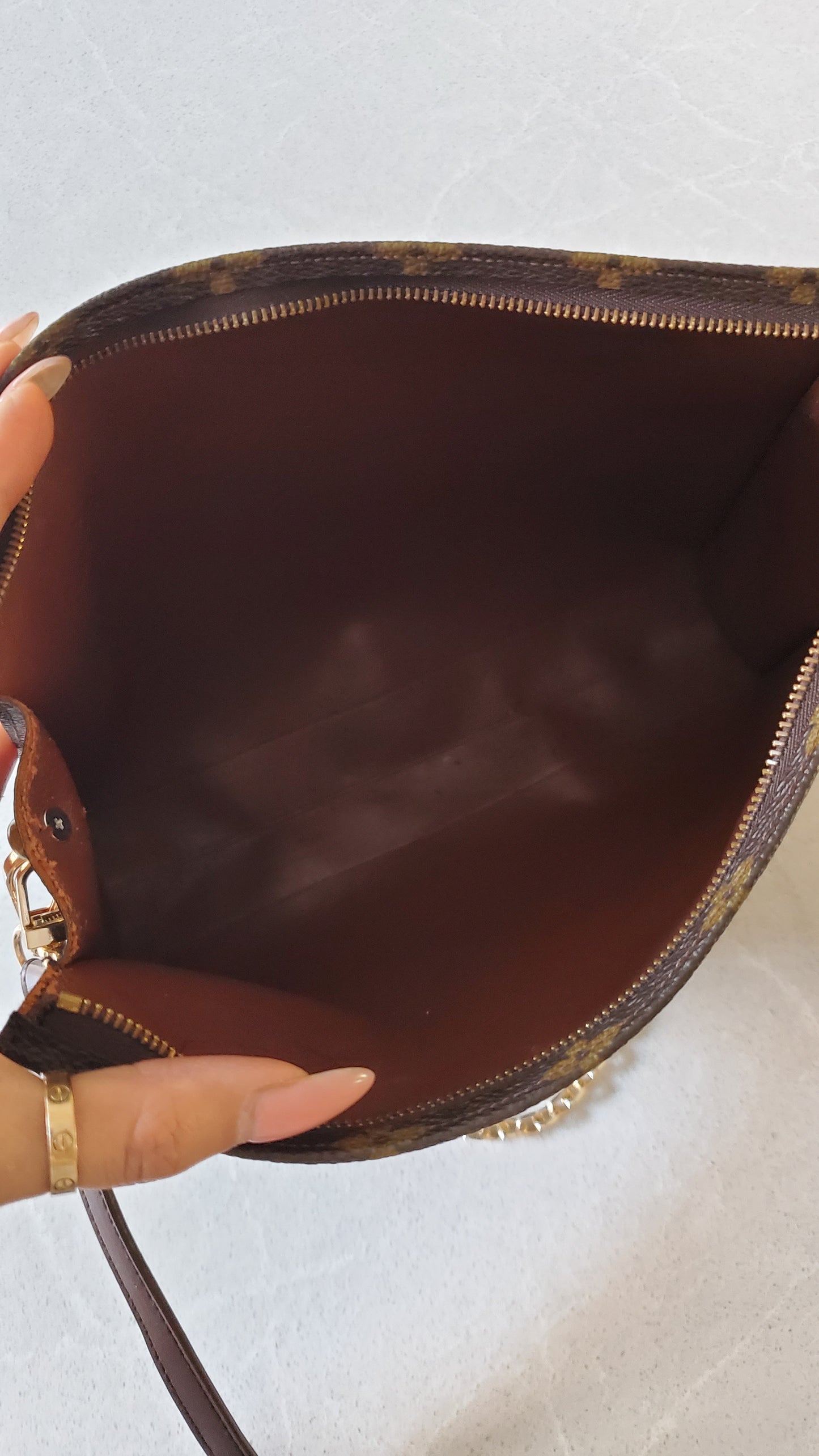 Authentic Vintage Louis Vuitton Upcycle Pouch on Chain & Strap