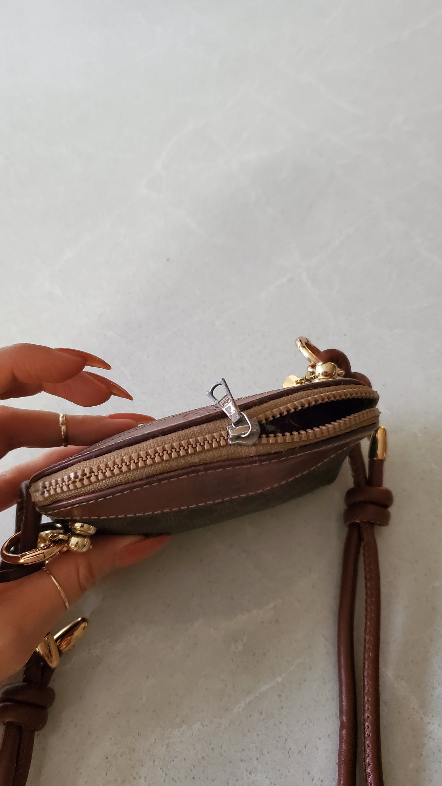 Authentic Vintage Celine Upcycle Mini Pouch on Chain & Strap