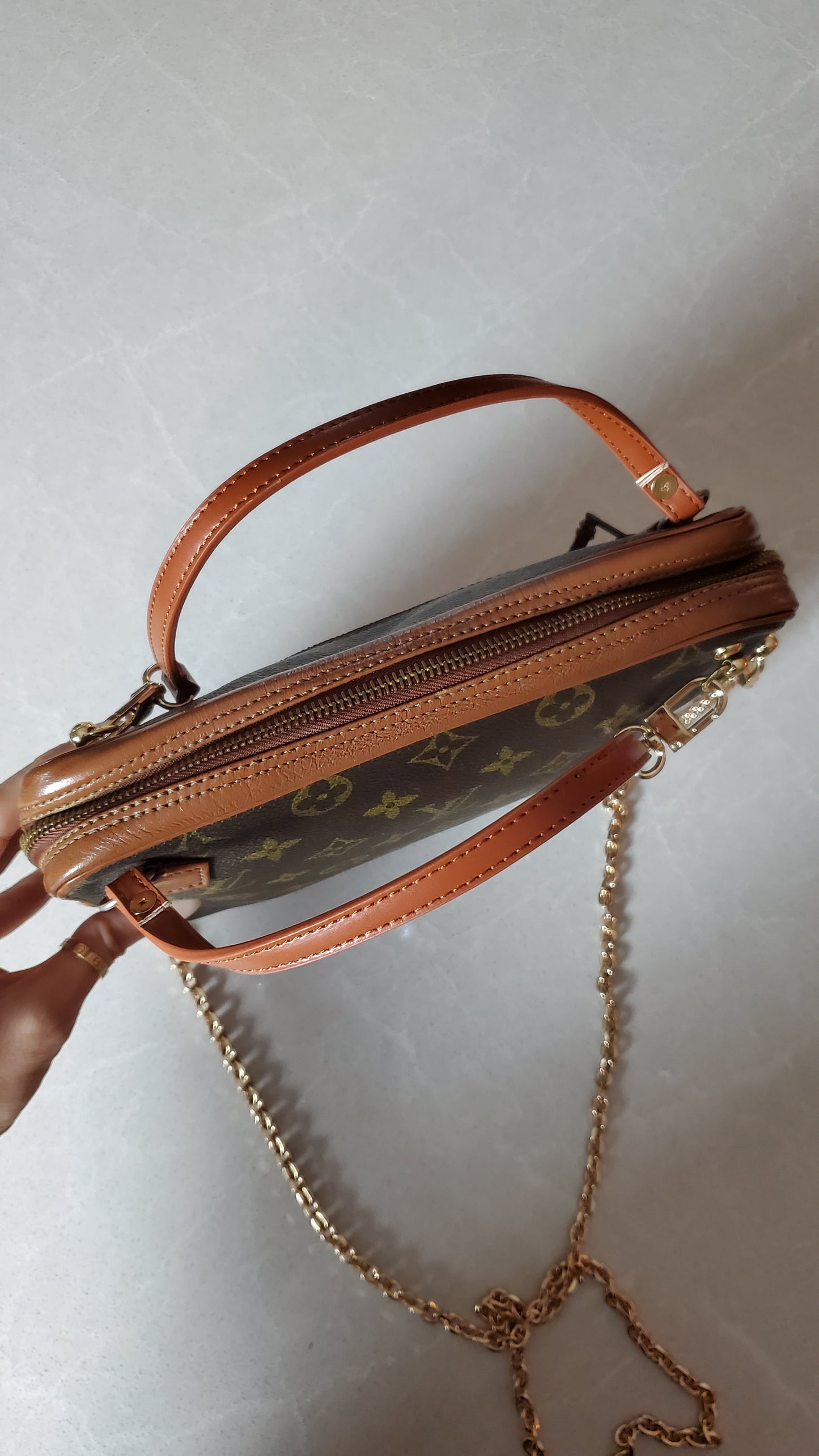 Authentic Vintage Louis Vuitton Upcycle Purse with Strap & Chain