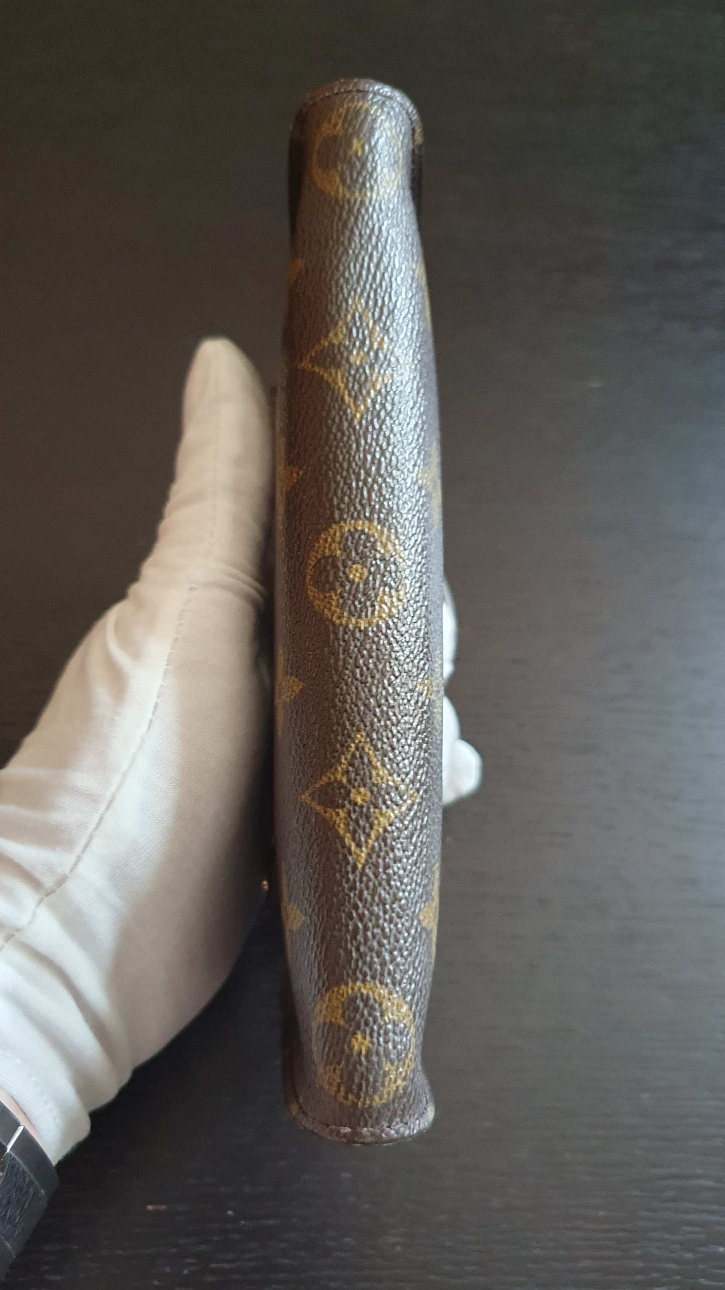 Authentic Vintage Louis Vuitton Upcycle Brown Monogram Zip Wallet with Two Handles