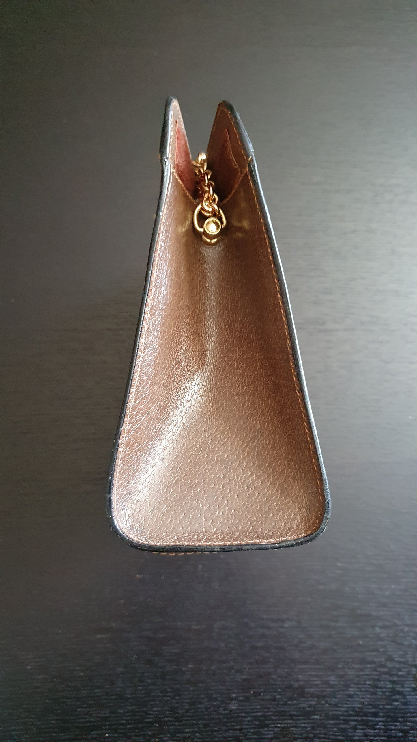 Authentic Vintage Gucci Brown Purse with Chain (with velcro closing)