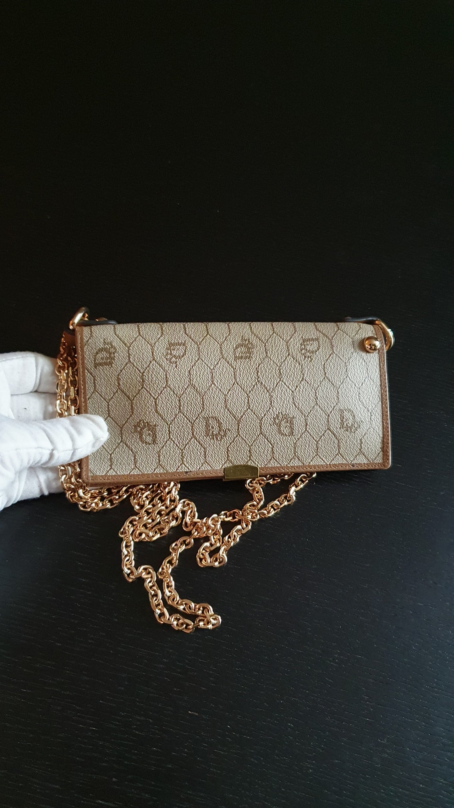 Authentic Vintage Dior Upcycle Wallet with Versatile Chain
