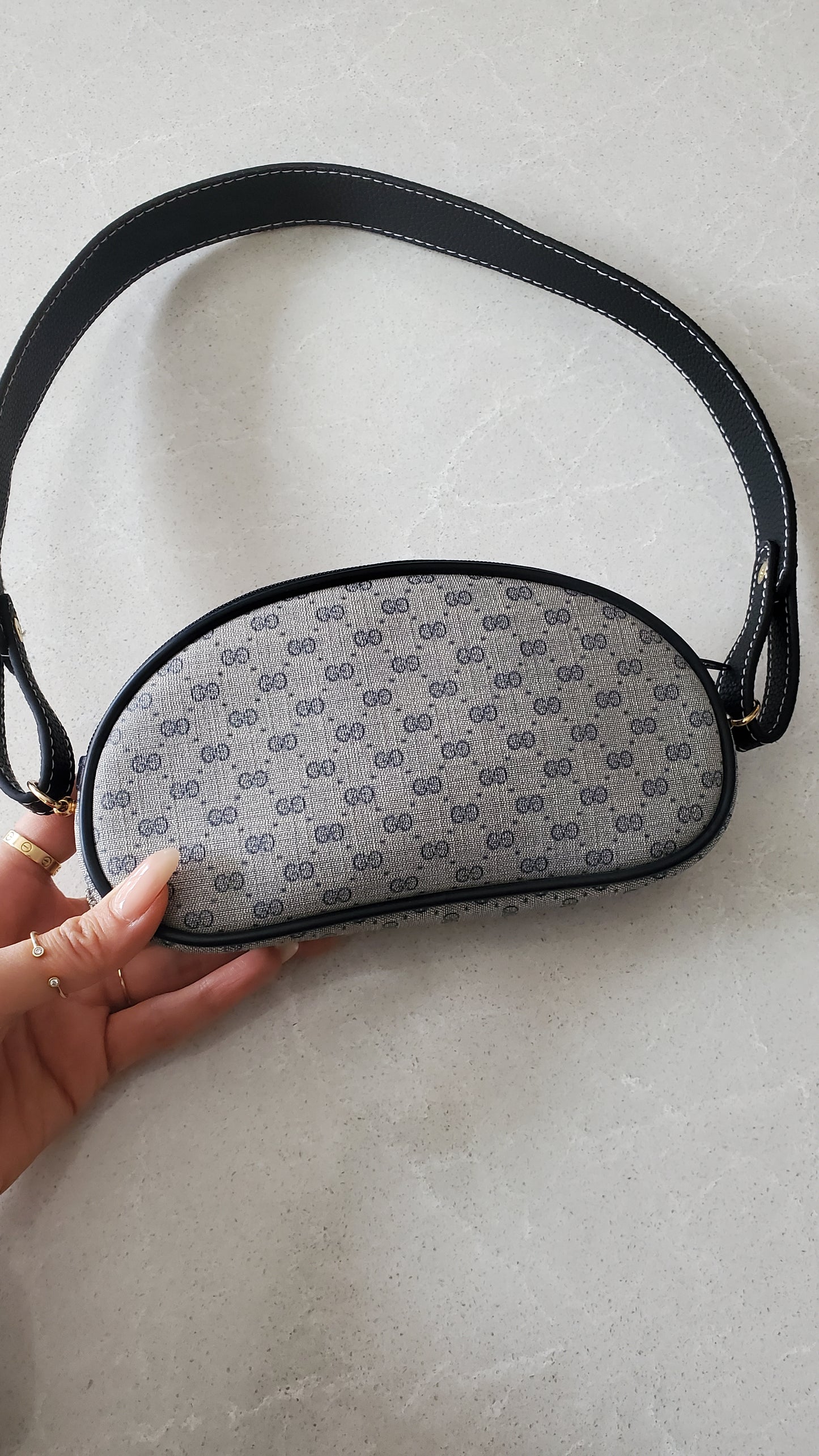 *Rare* Authentic Vintage Gucci Upcycle Shoulder Moon Purse with Strap