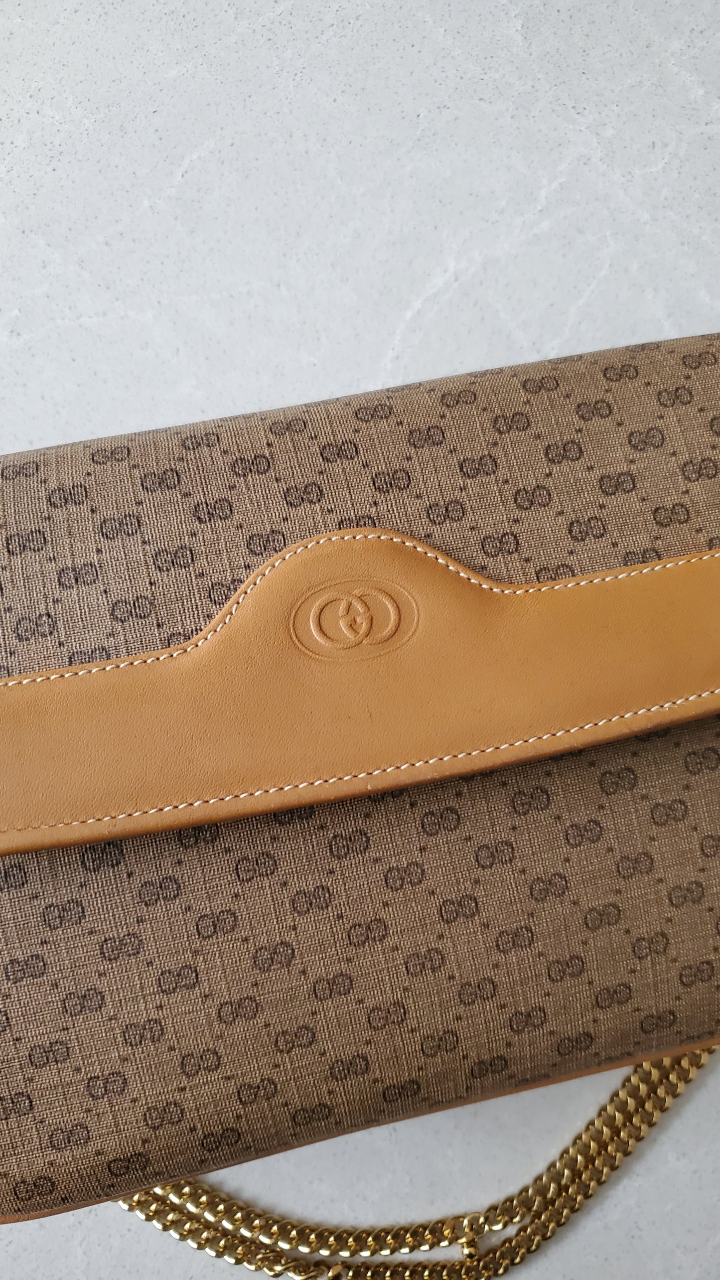 Authentic Vintage Gucci Upcycle 3 Compartments Purse on Chains