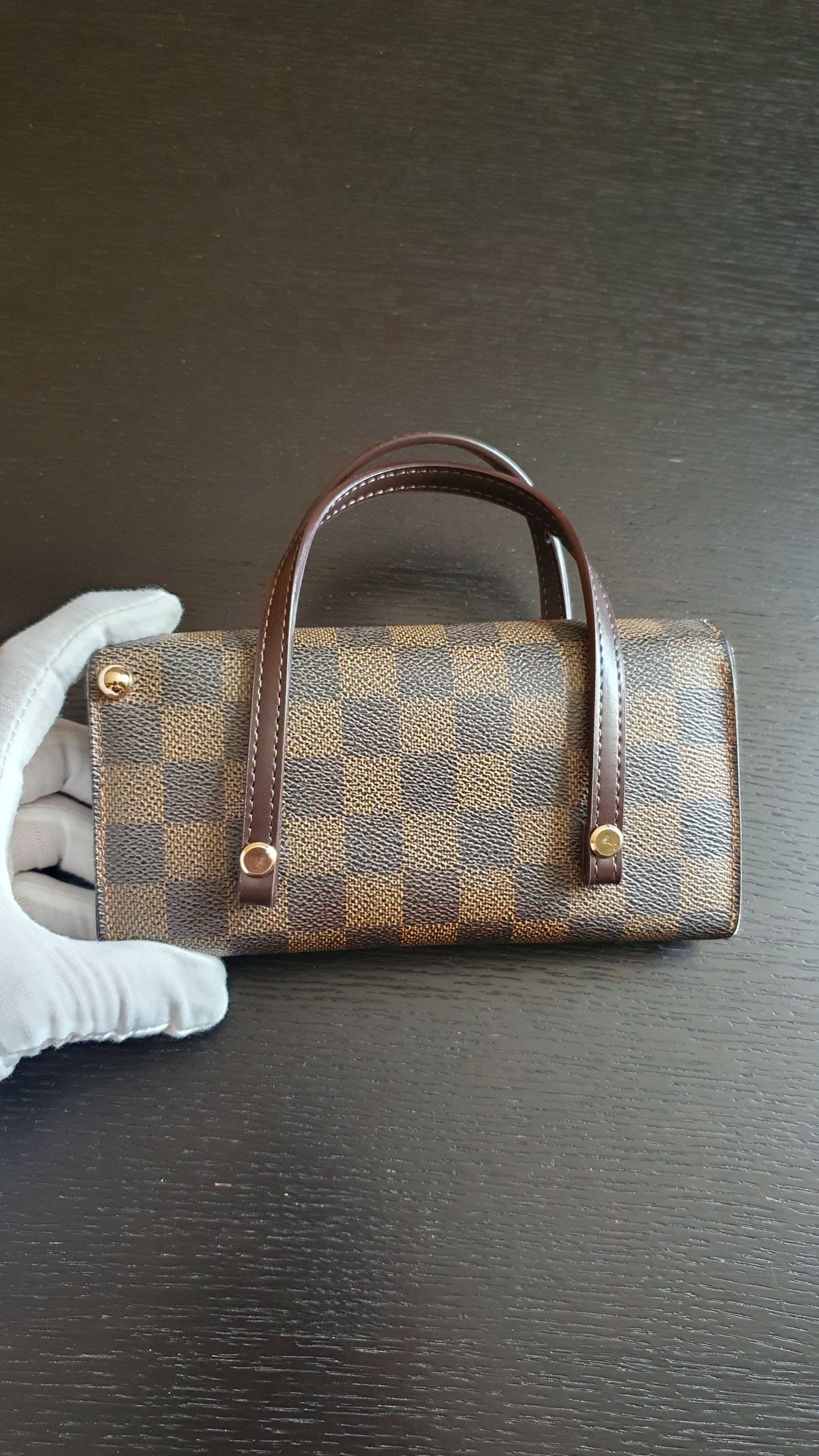 Authentic Vintage Louis Vuitton (2) Upcycle Brown Damier Wallet with Straps