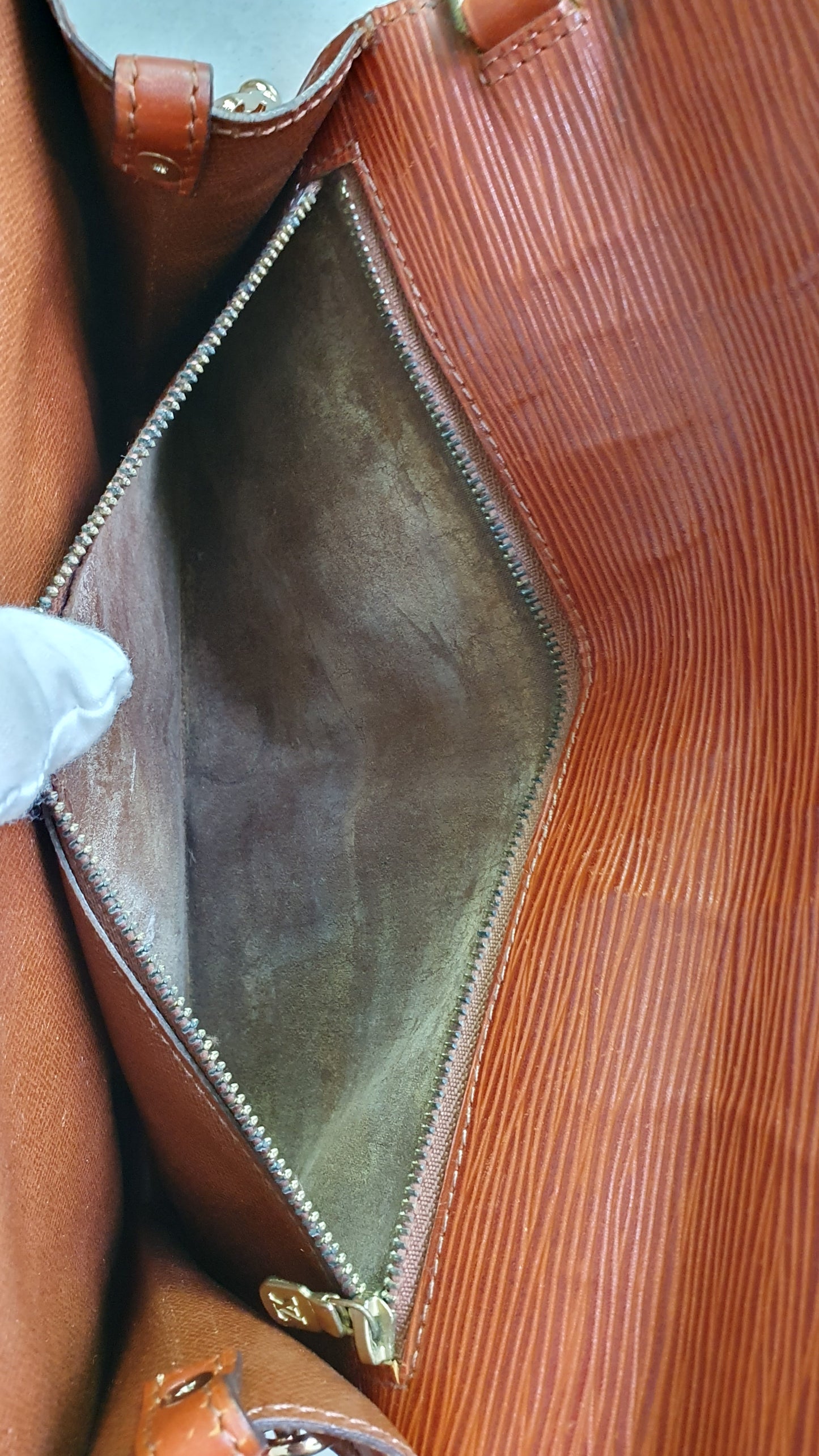Authentic Louis Vuitton Upcycle Tan Epi Purse with Shoulder Strap