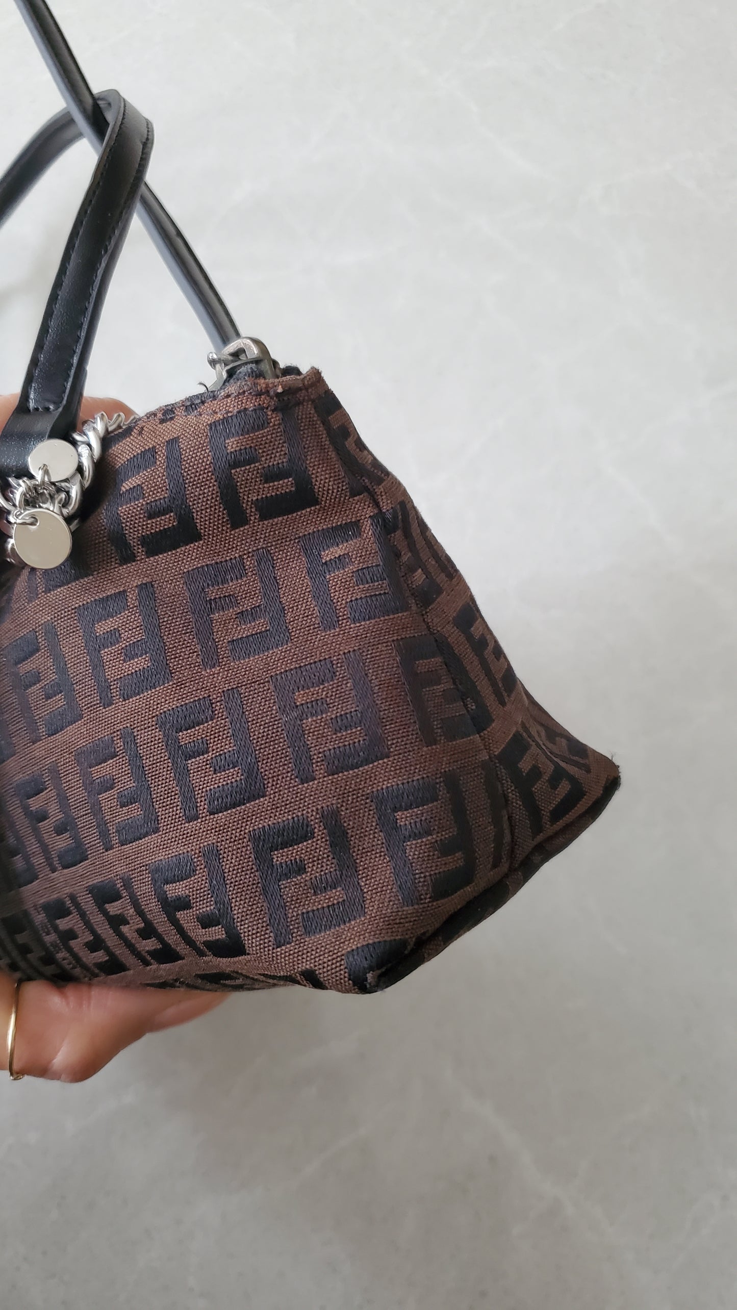 Authentic Vintage Fendi Upcycle Shoulder Purse on Chain & Strap