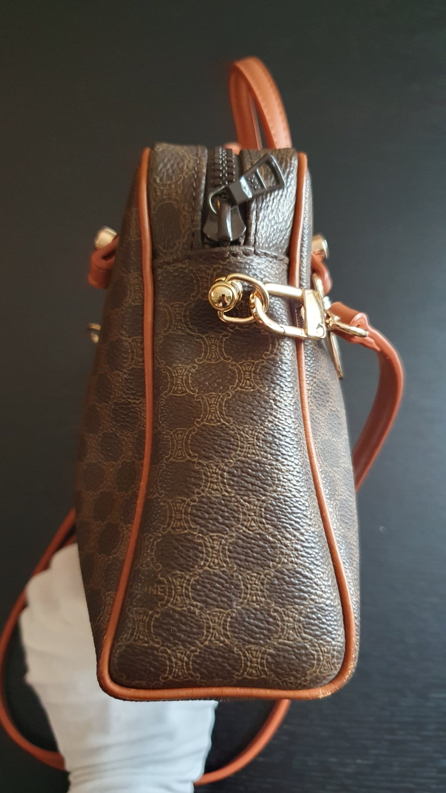 Authentic Vintage Celine Brown Upcycle Purse with Straps