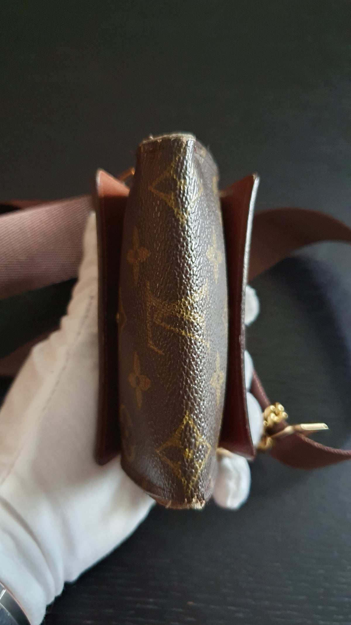 Authentic Vintage Louis Vuitton (5) Upcycle Small Wallet on Chain & Strap
