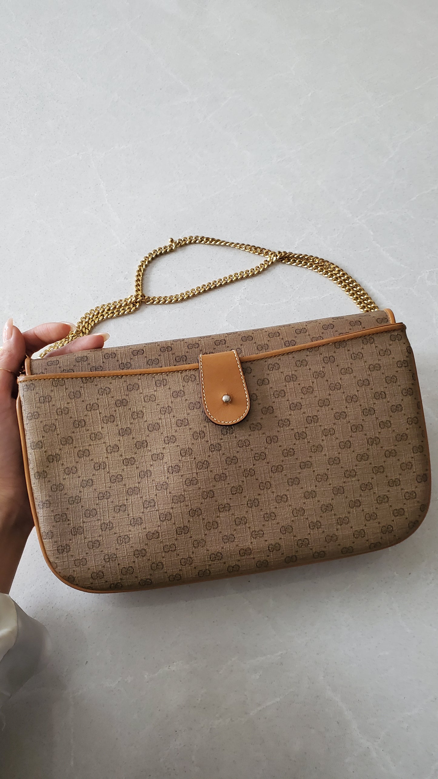 Authentic Vintage Gucci Upcycle 3 Compartments Purse on Chains