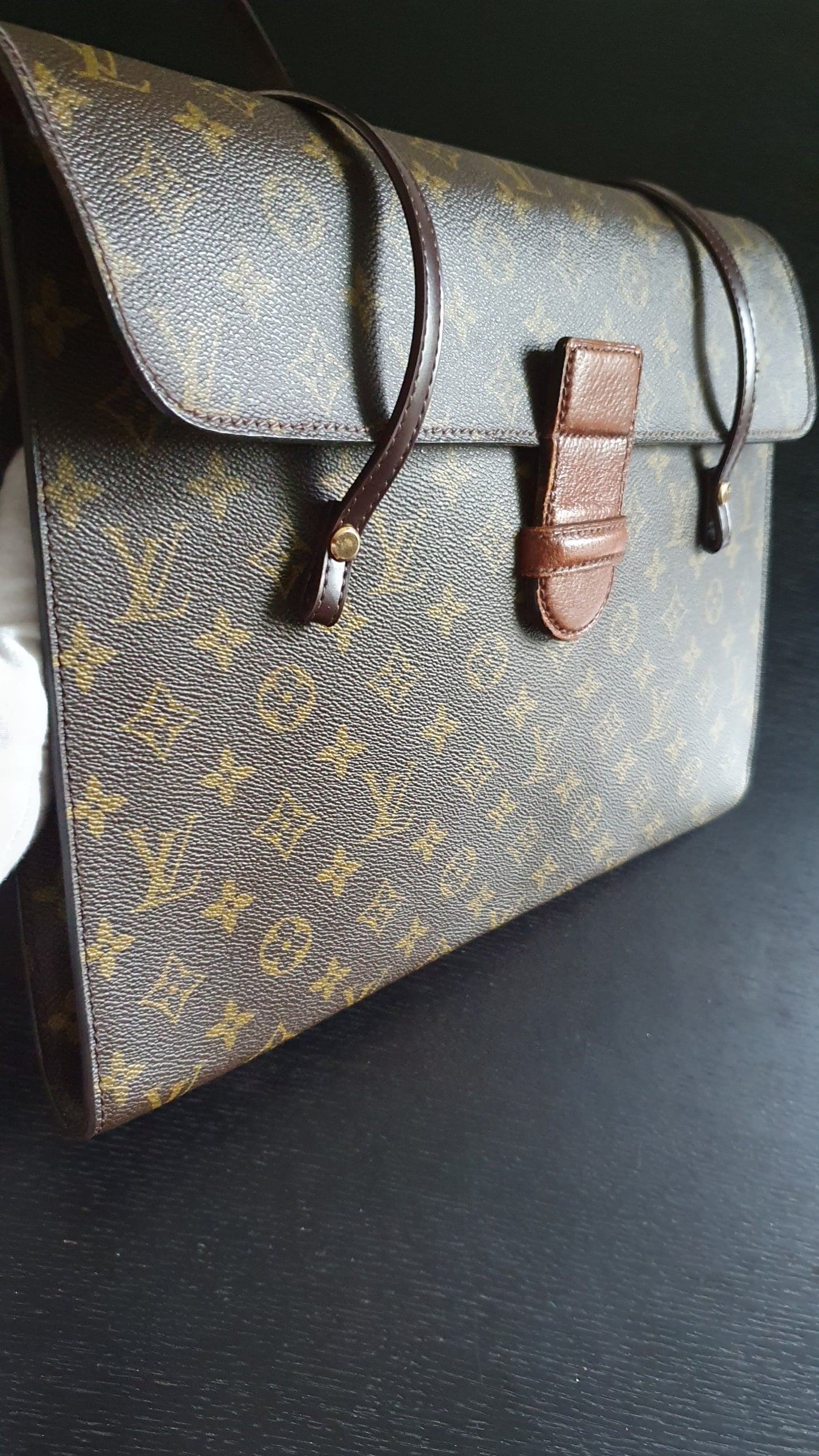 *Rare* Authentic Vintage Louis Vuitton Upcycle Brown Versatile Purse with Handle Straps