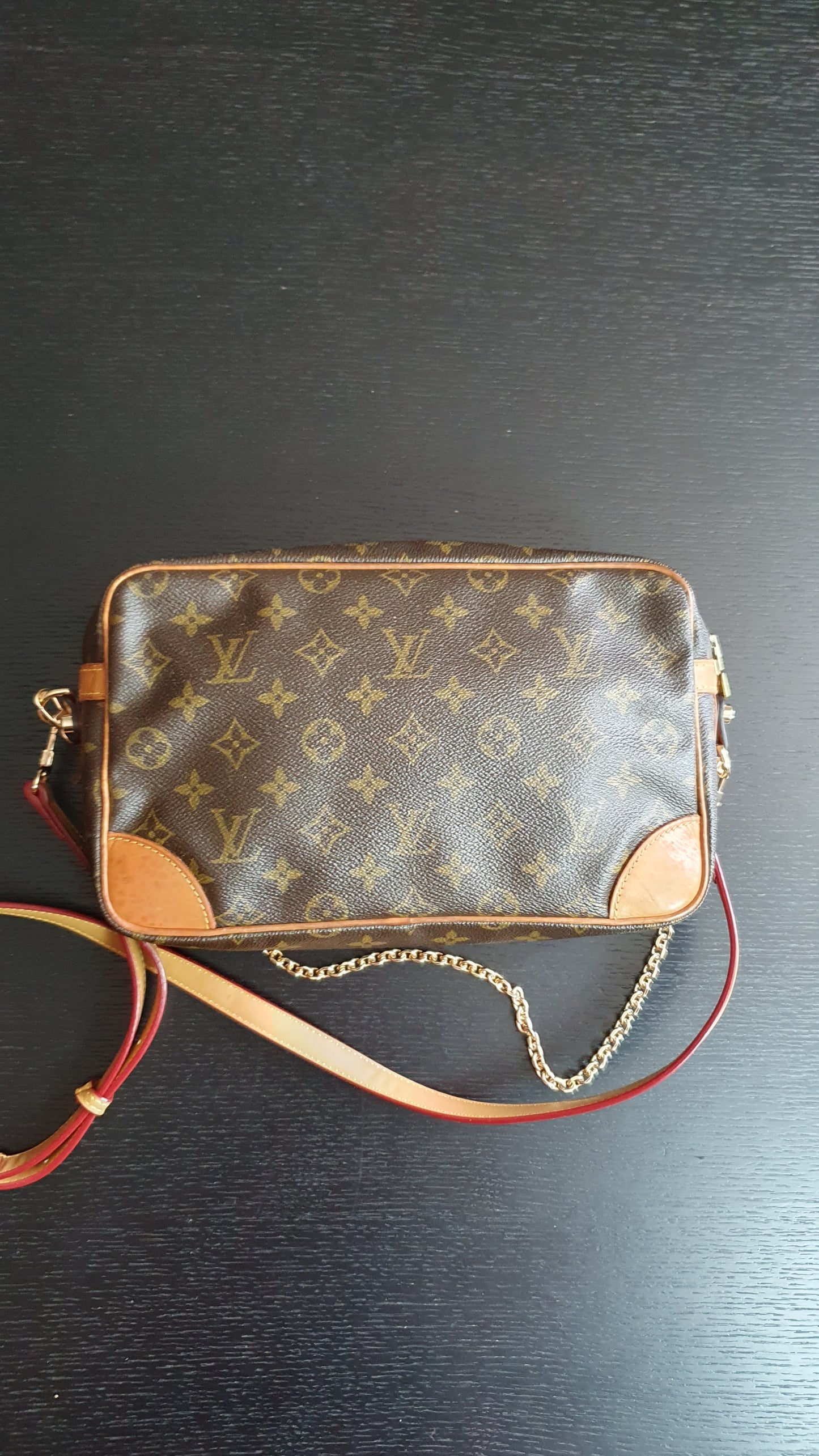 Authentic Vintage Louis Vuitton (873.SL) Upcycle Purse with Strap & Chain
