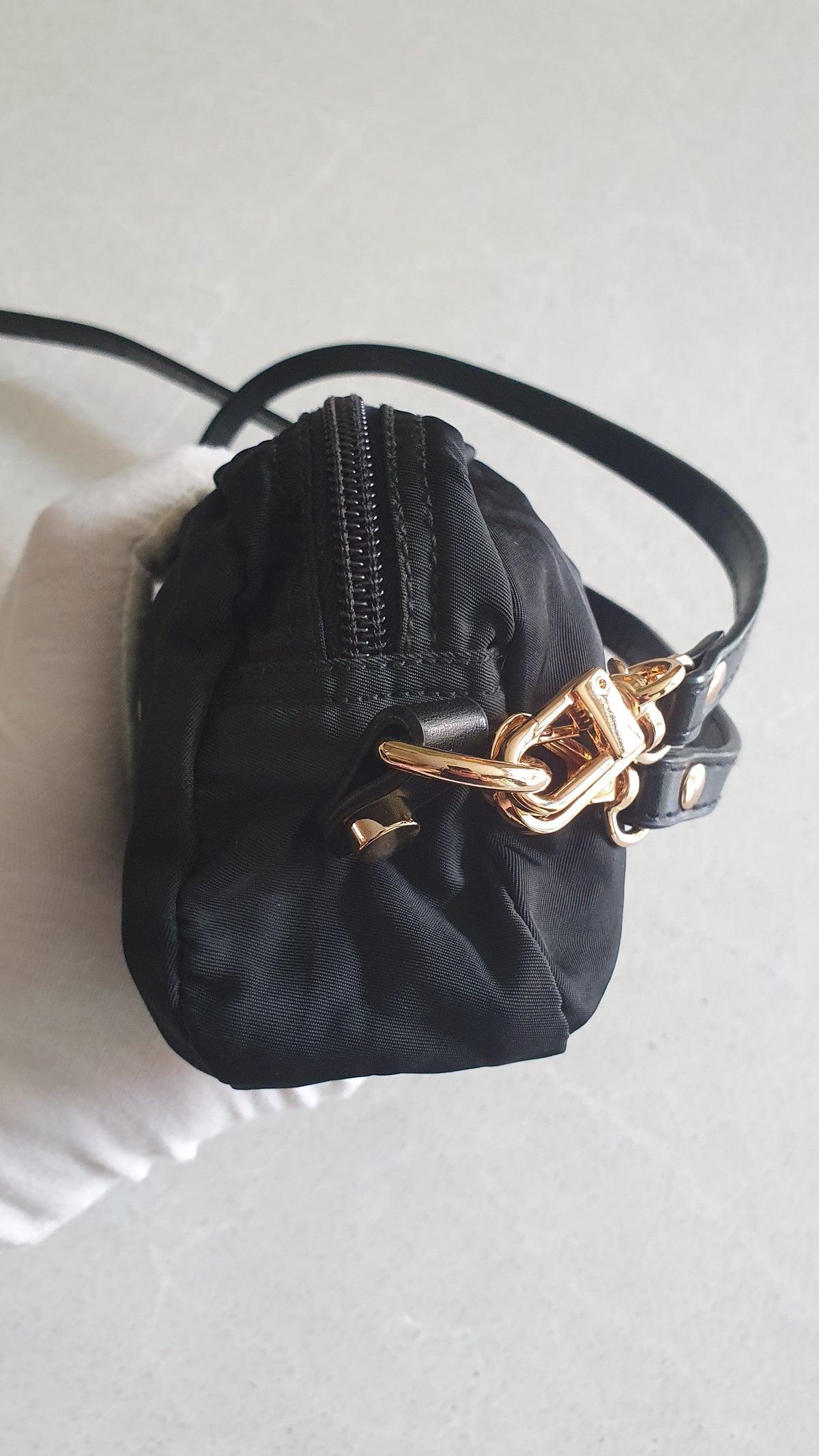 Authentic Prada Upcycle Versatile Black Nylon Pouch with Chain & Straps (upgraded version)