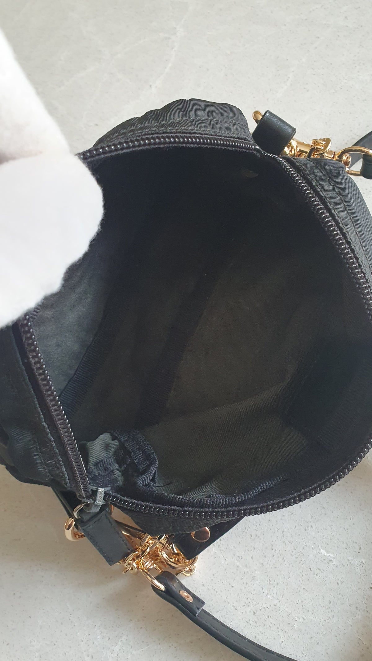 Authentic Prada Upcycle Versatile Black Nylon Pouch with Chain & Straps (upgraded version)