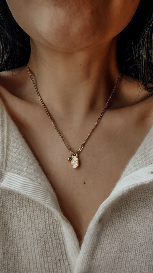 Authentic Vintage Gucci Plate Upcycle Dainty Gold Layers Necklace