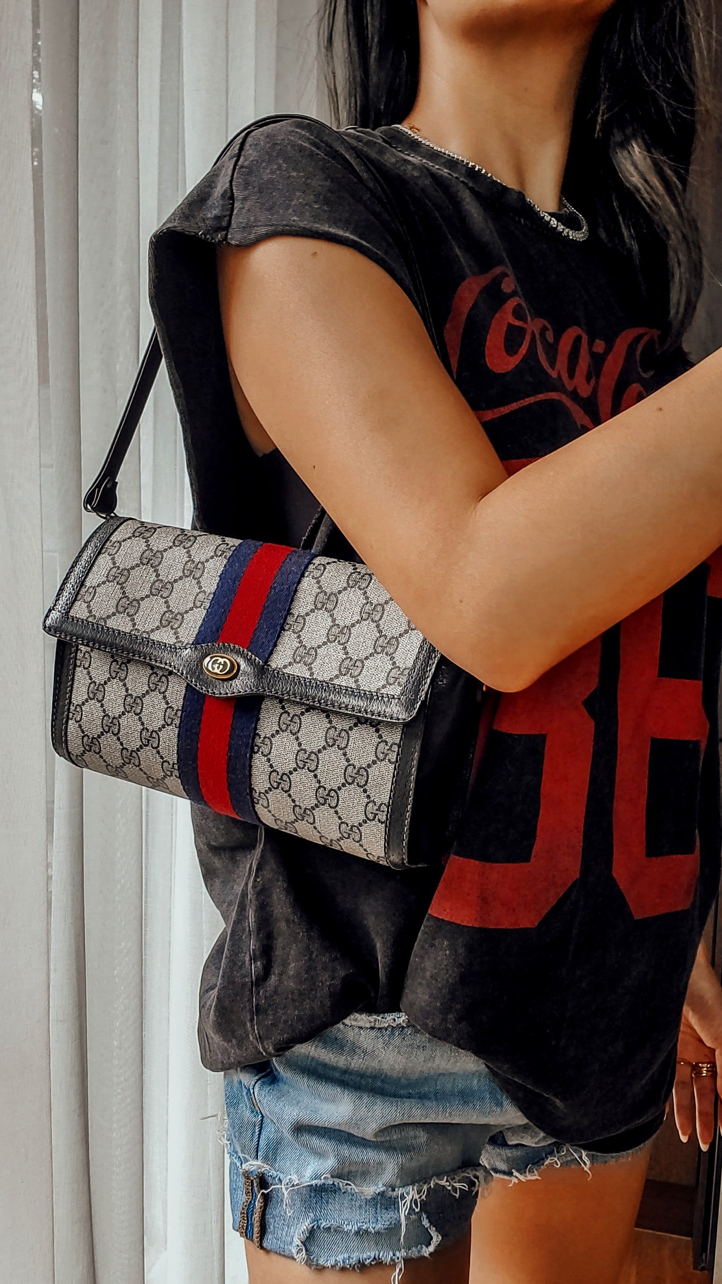 Authentic Vintage Gucci Upcycle (Dark Navy) Versatile Purse