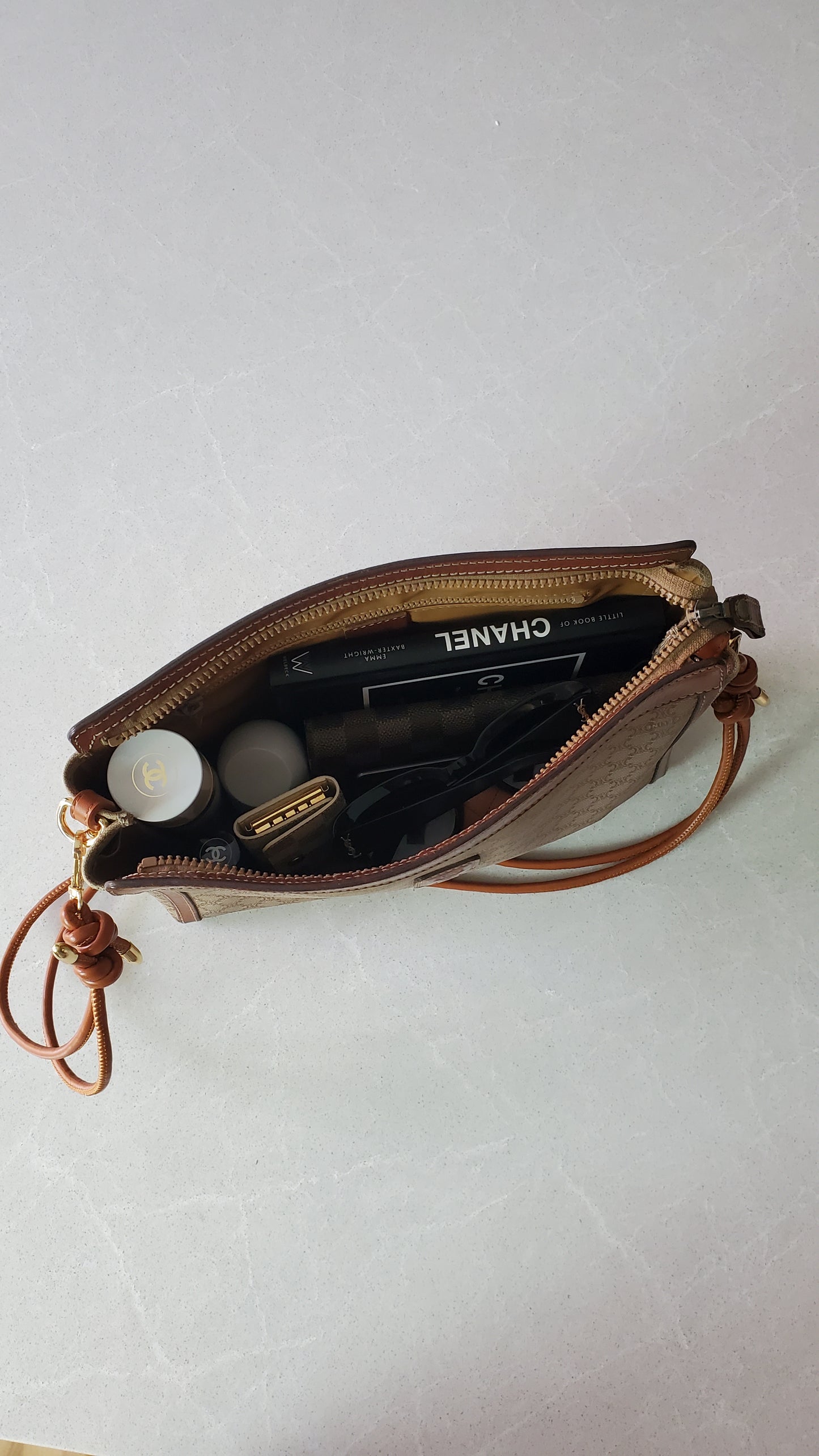Authentic Vintage Celine Upcycle Tan/ Brown Versatile Purse with Knotted Strap