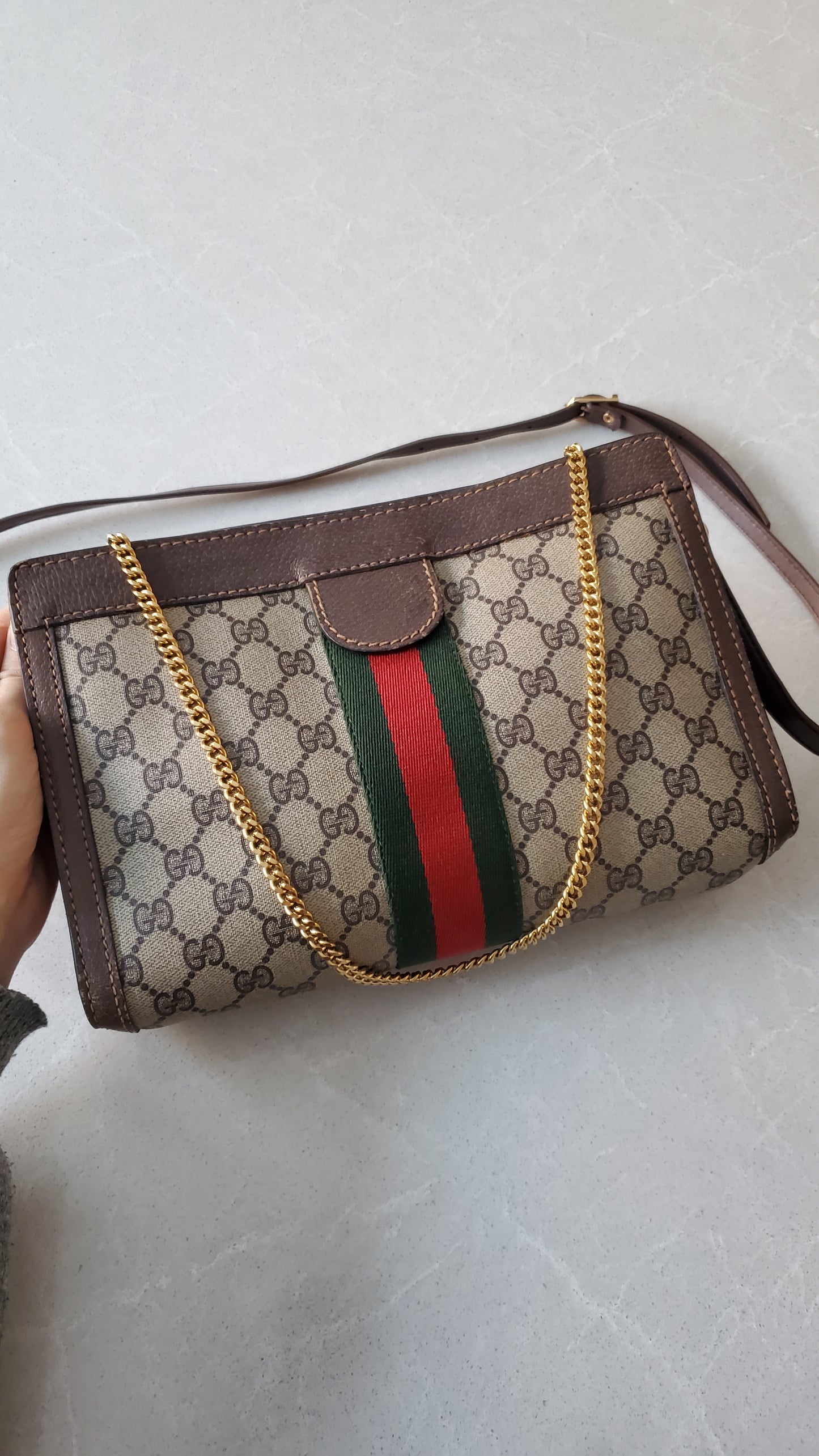 Authentic Vintage Gucci Upcycle Purse with Chain & Strap