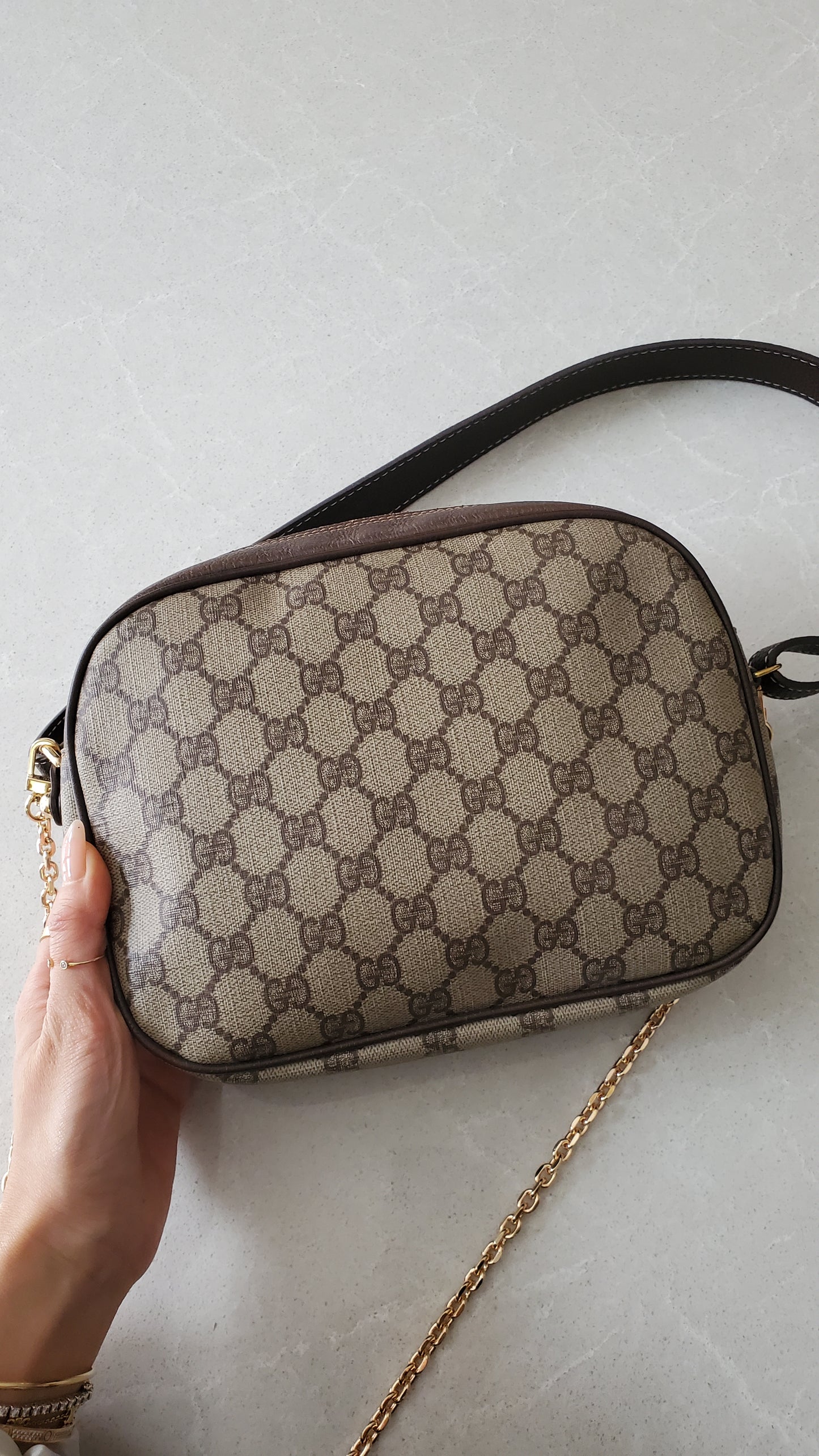 Authentic Vintage Gucci Upcycle Purse with Strap & Chain