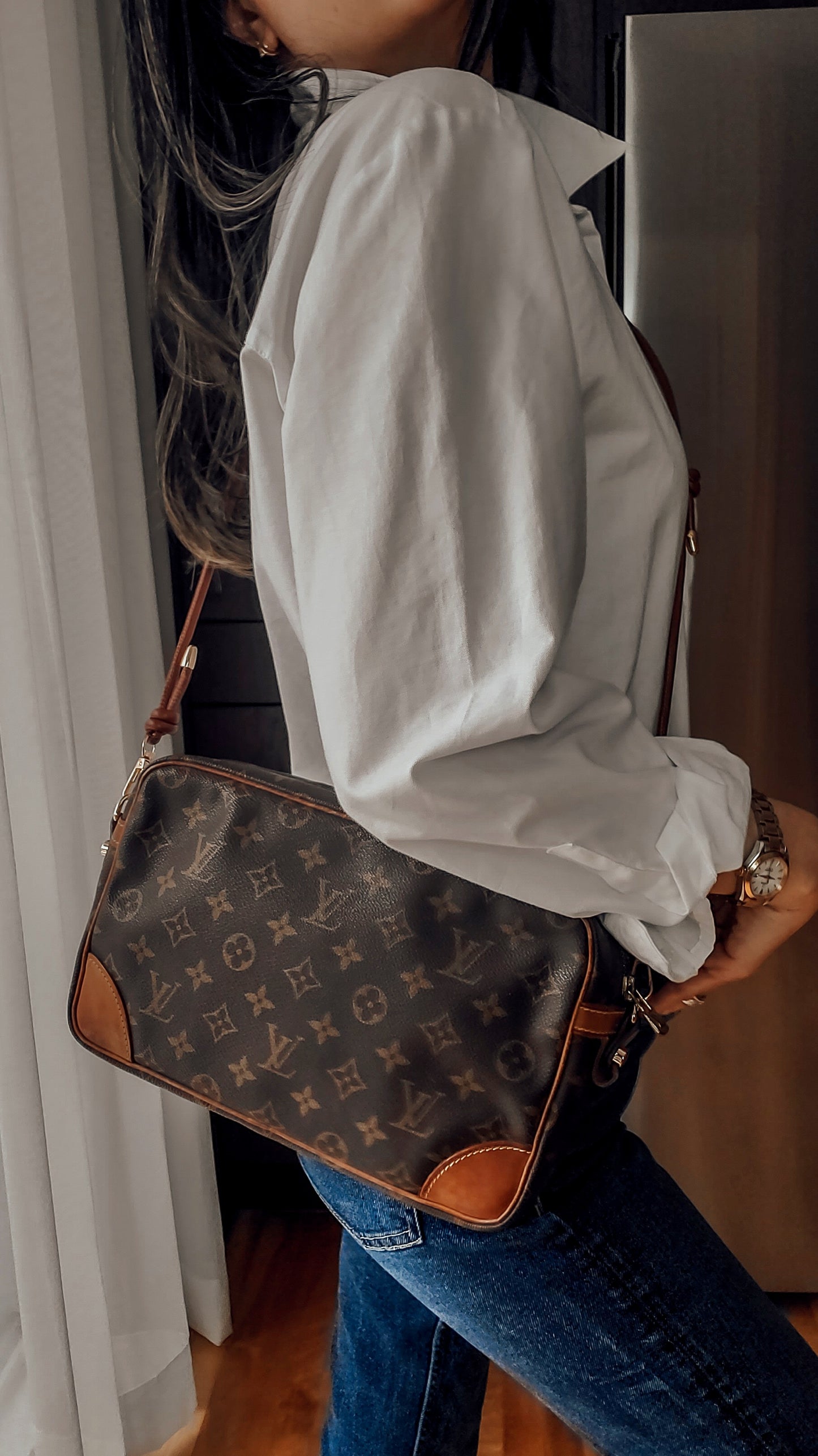 Authentic Vintage Louis Vuitton Upcycle Purse with Strap & Chain