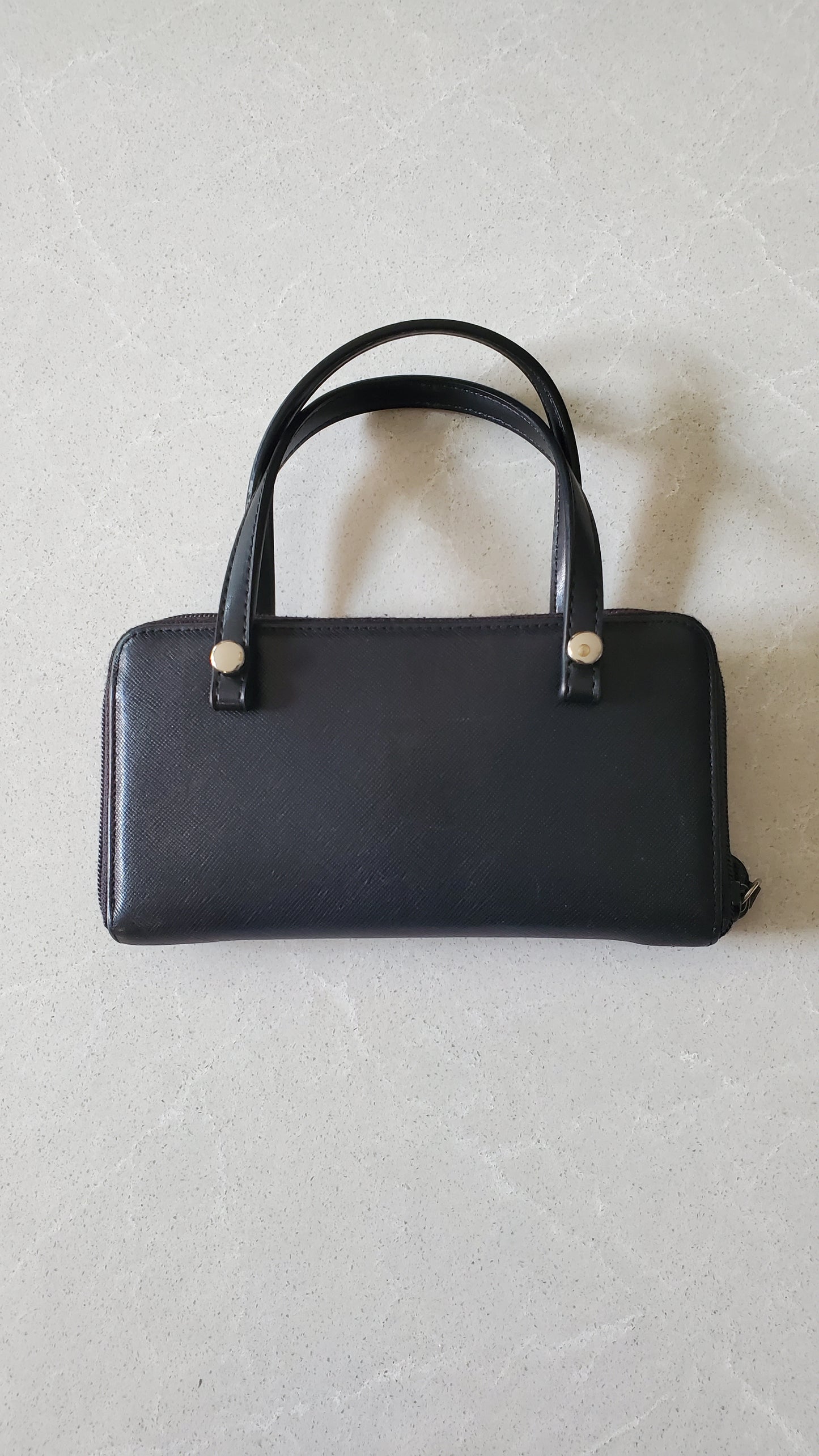 Authentic Prada Upcycle Black Zip-Up Wallet with Handle Straps