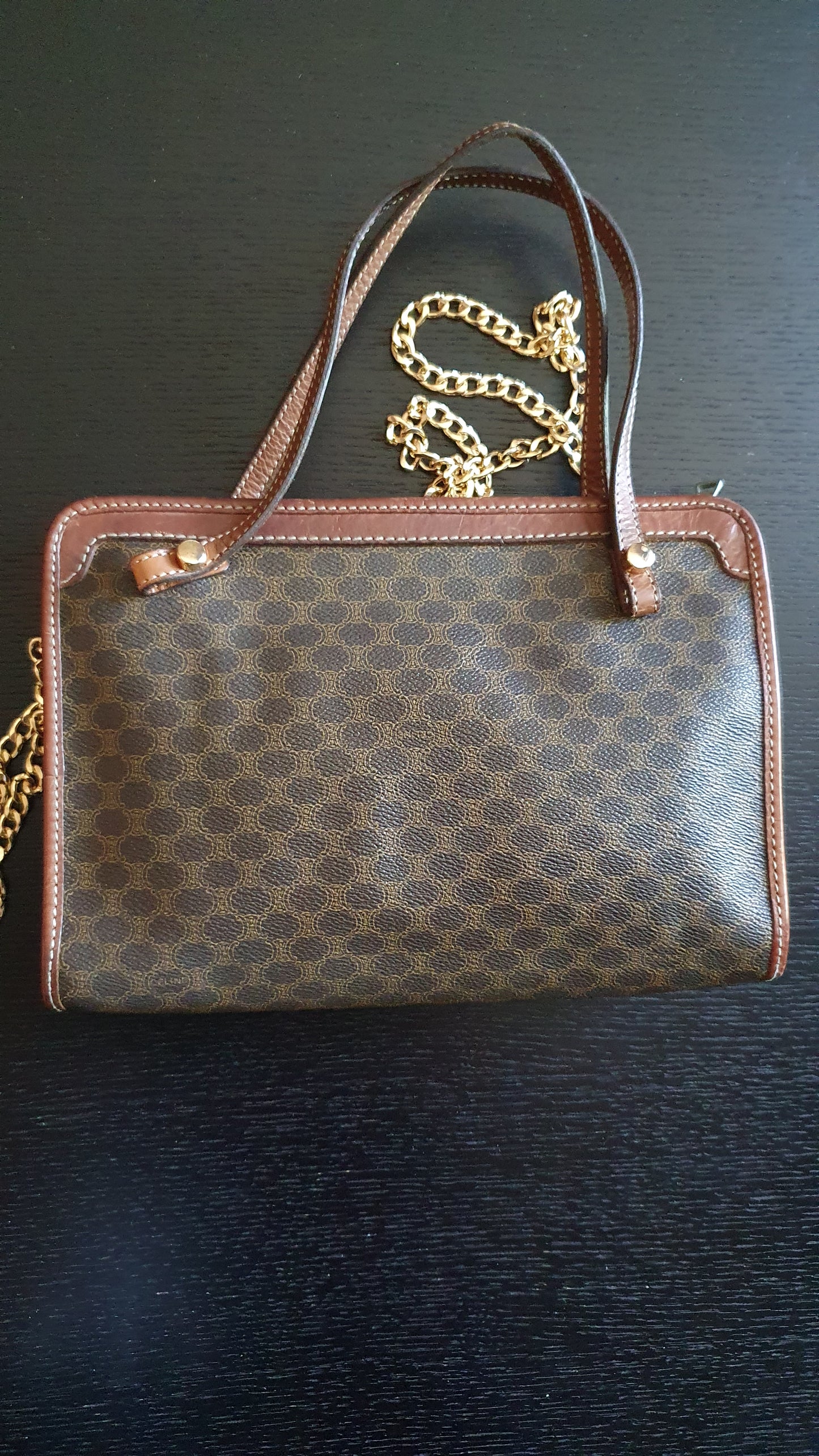 Authentic Vintage Celine Upcycle Purse (with Two Handle Straps)