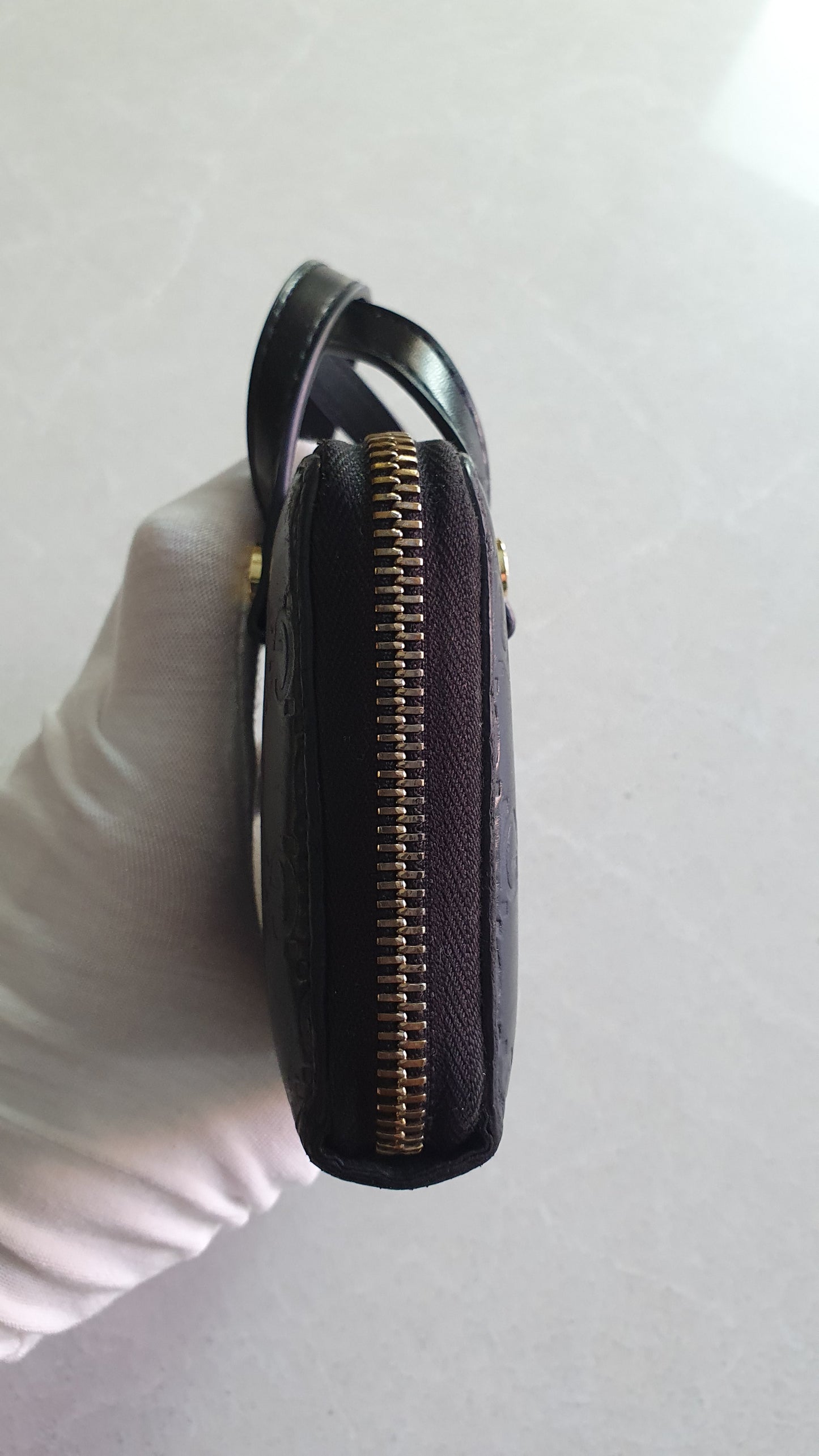 Authentic Gucci Upcycle Black Zip-Up Wallet with Two Handles