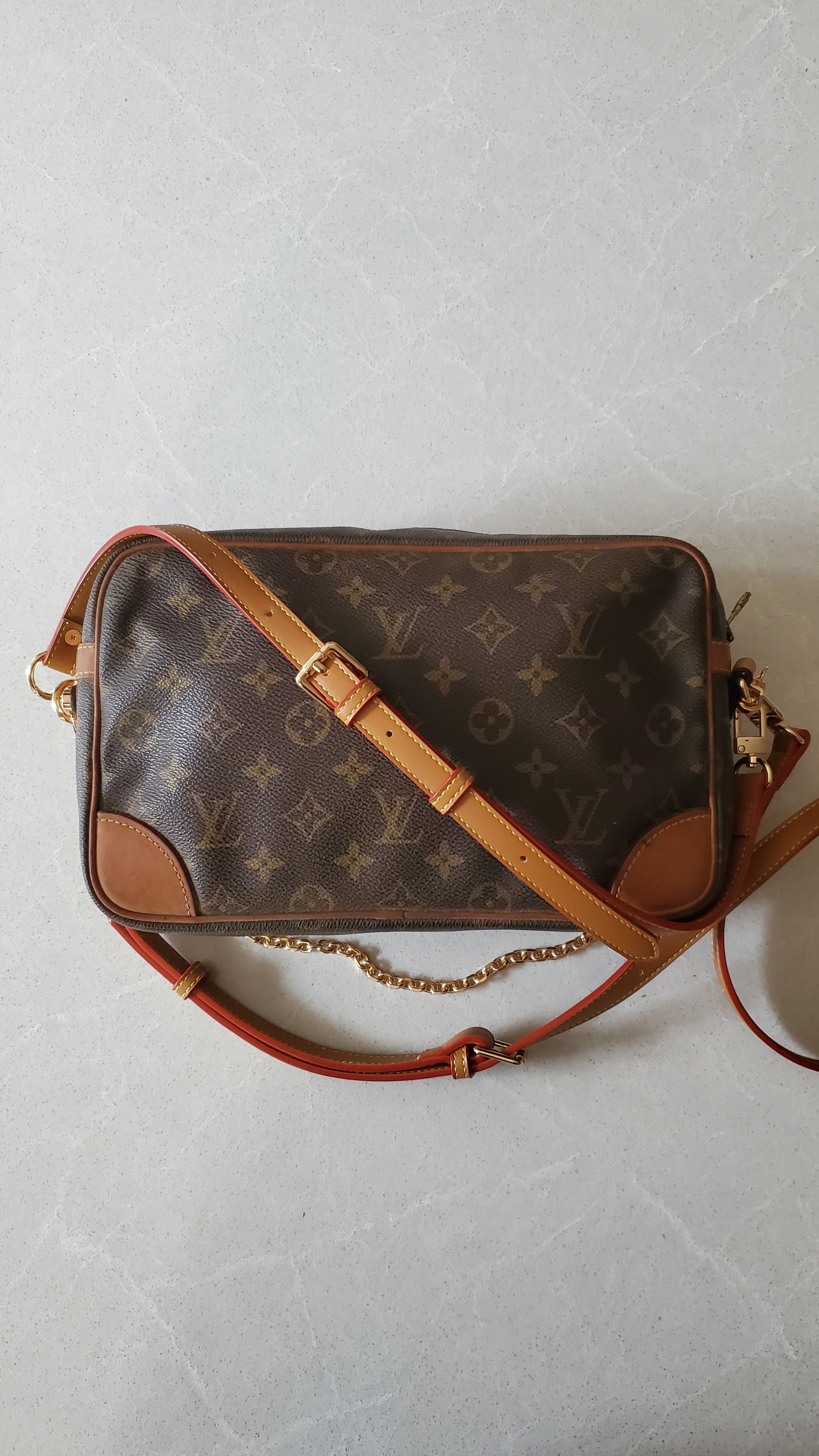 Authentic Vintage Louis Vuitton Upcycle Purse with 2 Straps & Chain