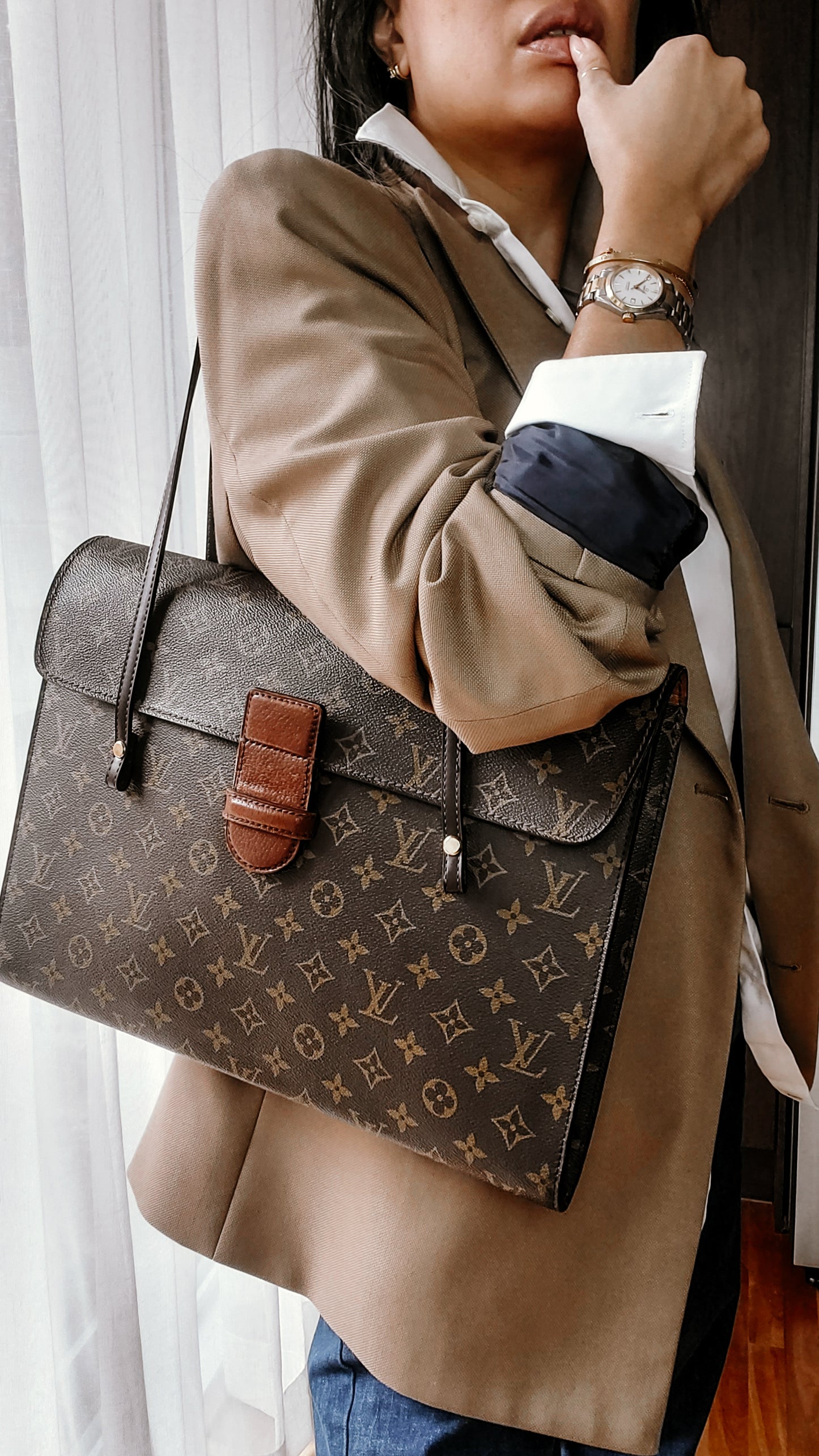 *Rare* Authentic Vintage Louis Vuitton Upcycle Brown Versatile Purse with Handle Straps