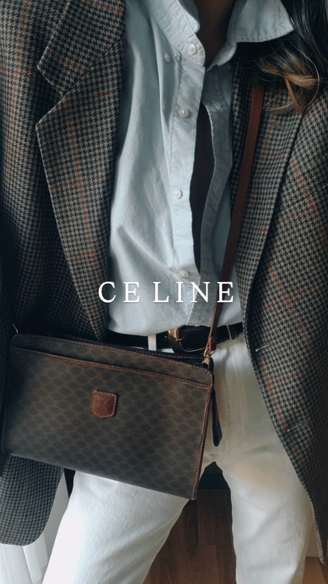 Authentic Vintage Celine Upcycle (Dark) Purse on Strap