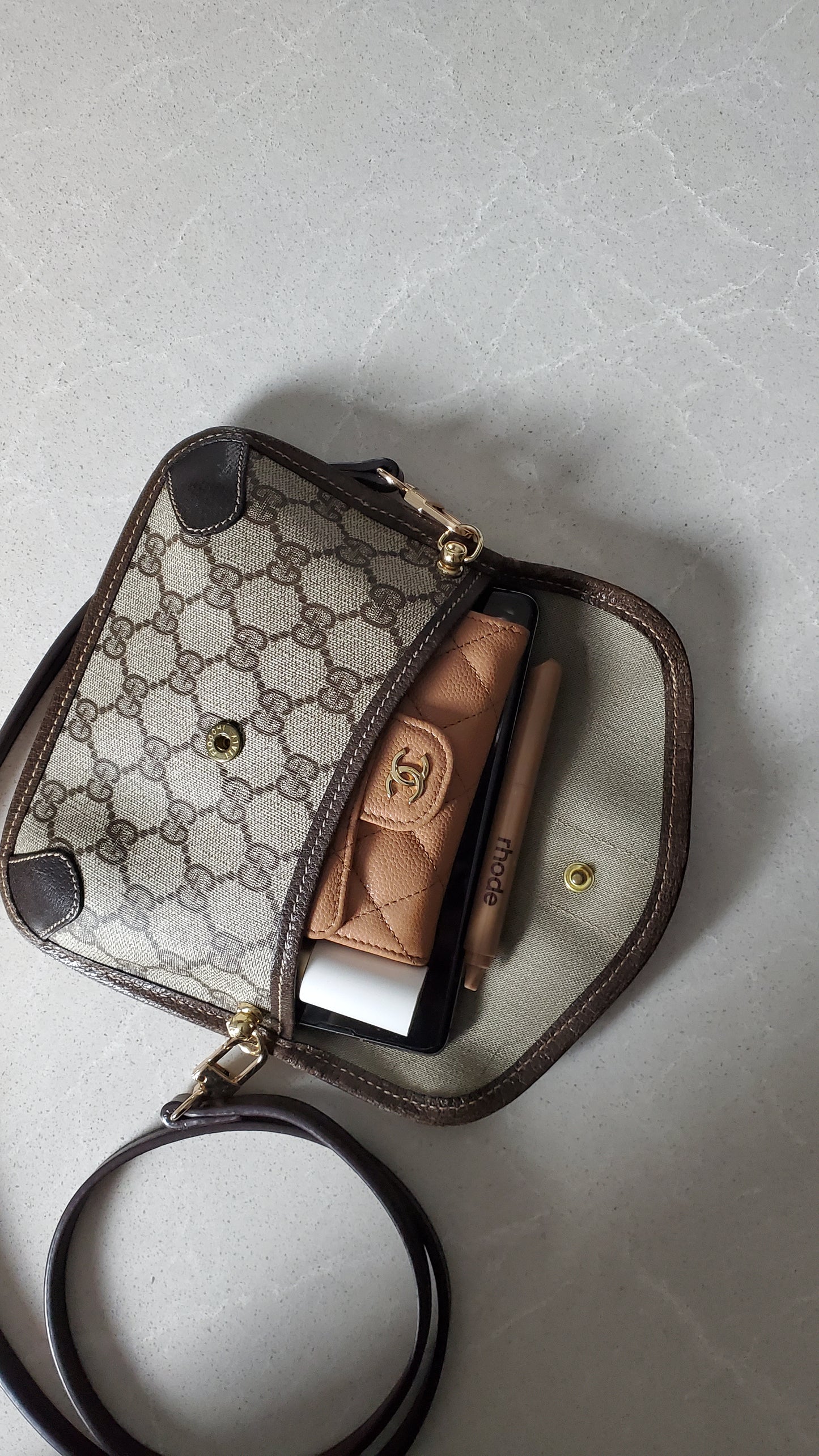 Authentic Vintage Gucci Upcycle Pouch with Strap