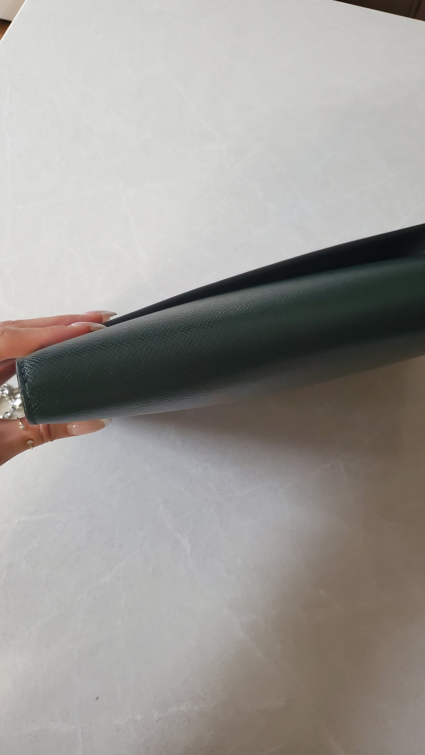 Authentic Vintage Louis Vuitton (Dark Green) Upcycle Large Purse on Chains