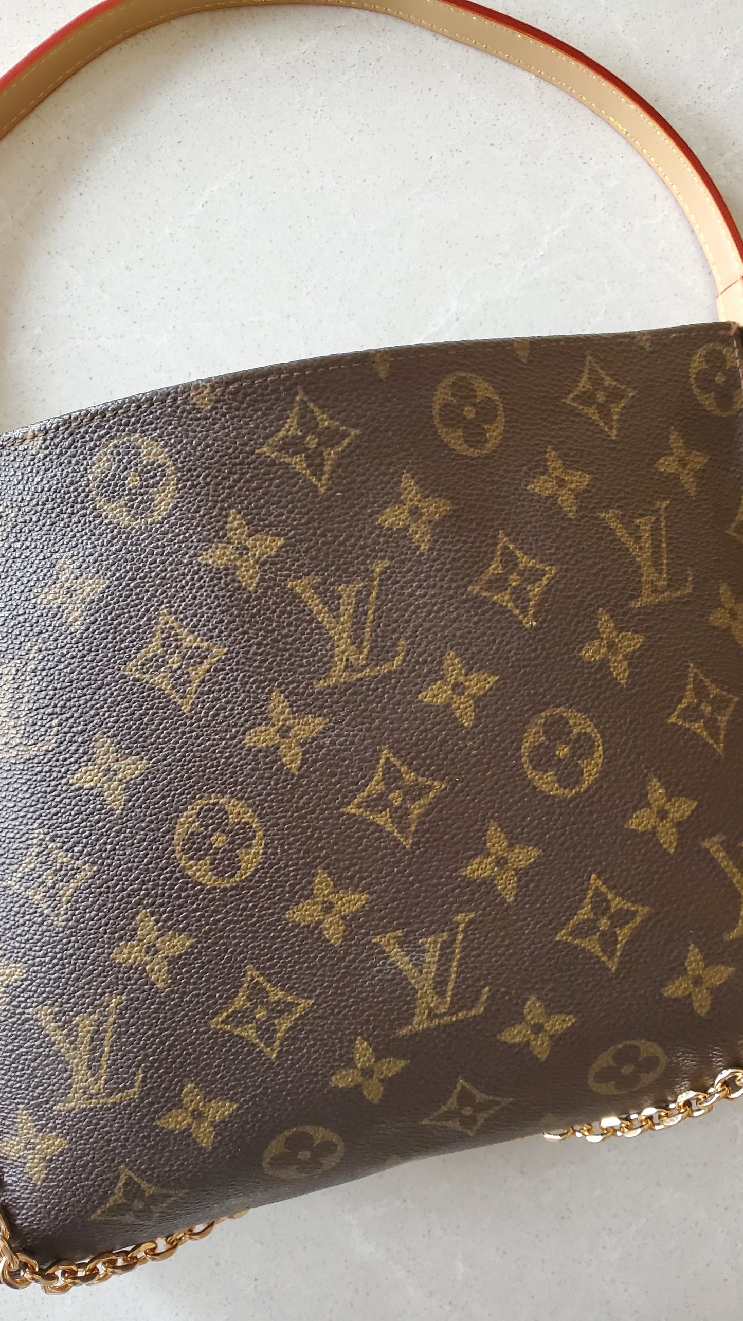 Authentic Vintage Louis Vuitton Upcycle Toiletry Pouch with Chain & 2 Straps (with insert)