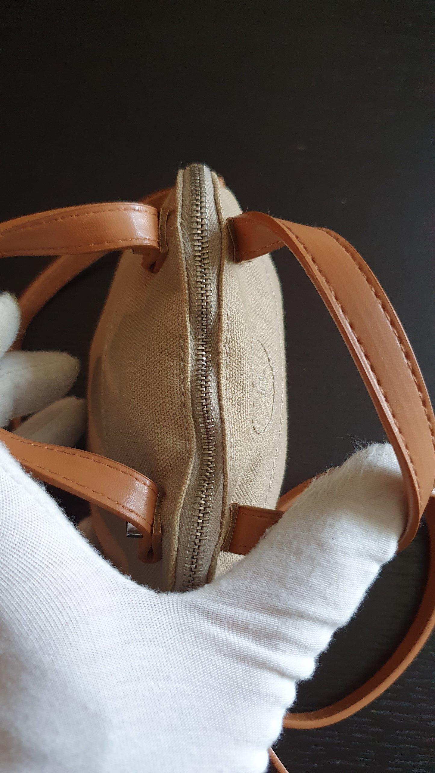Authentic Hermès Upcycle Canvas Small Pochette with Straps