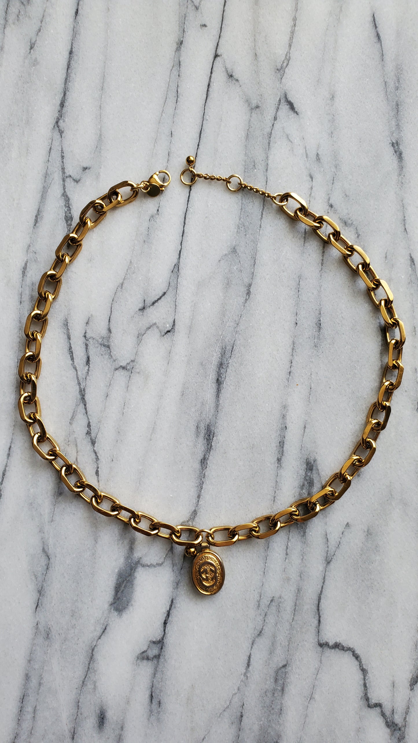 Authentic Vintage Gucci Upcycle Gold Chunky Necklace