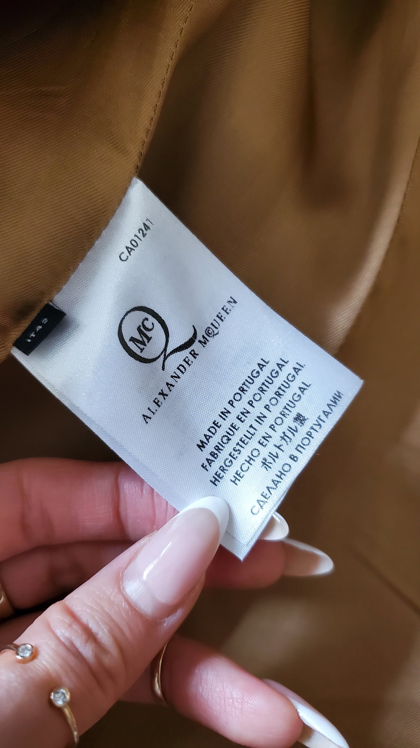 Authentic Alexander McQueen 2014 Runway Wool Camel Coat