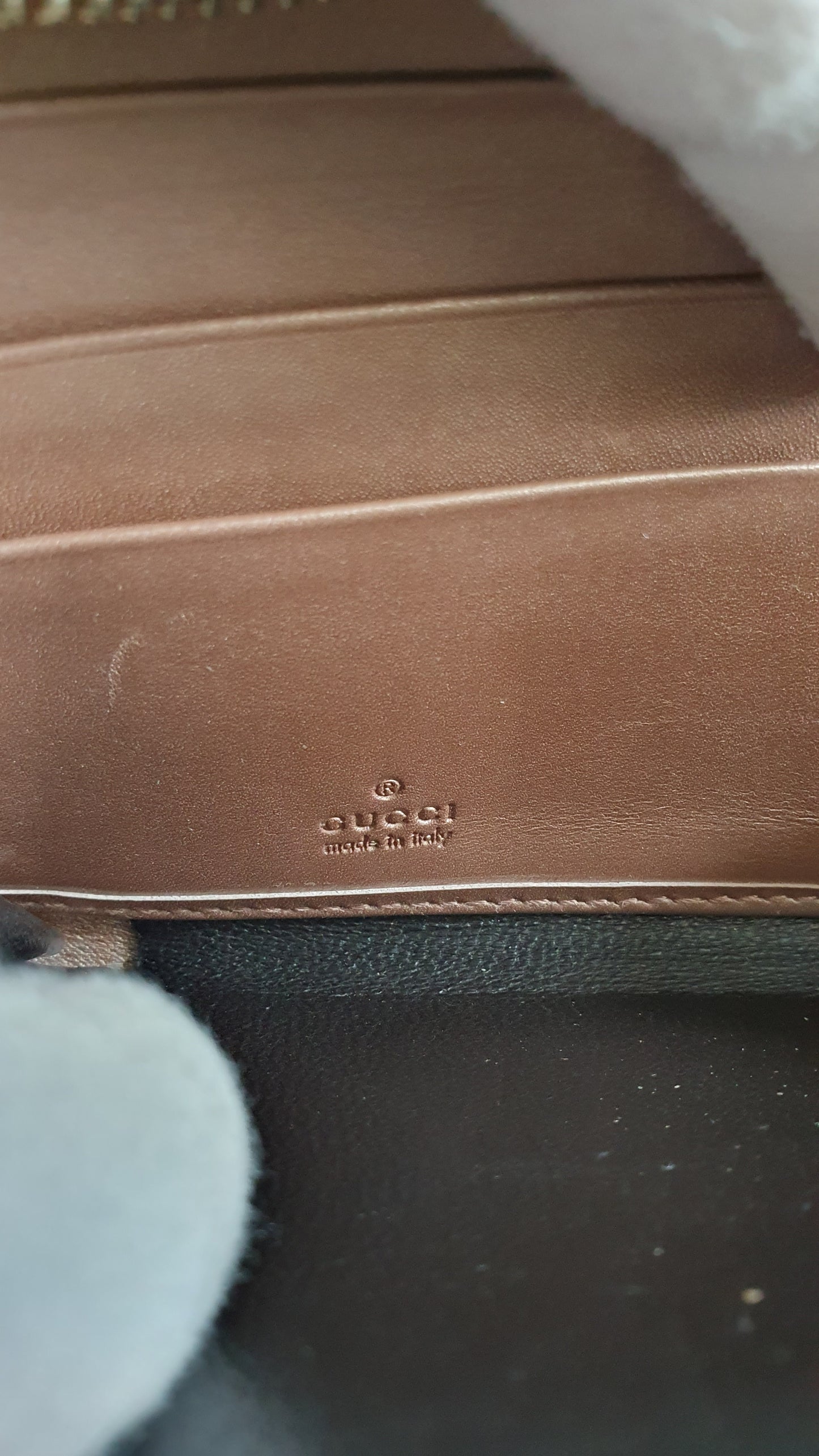 Authentic Gucci Upcycle Zip Wallet with Shoulder Chain