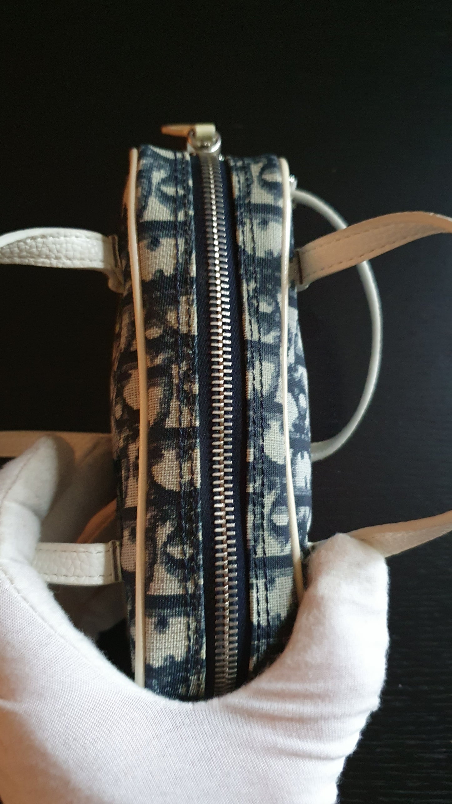Authentic Vintage Dior Upcycle Navy Shoulder Pouch Purse with Straps