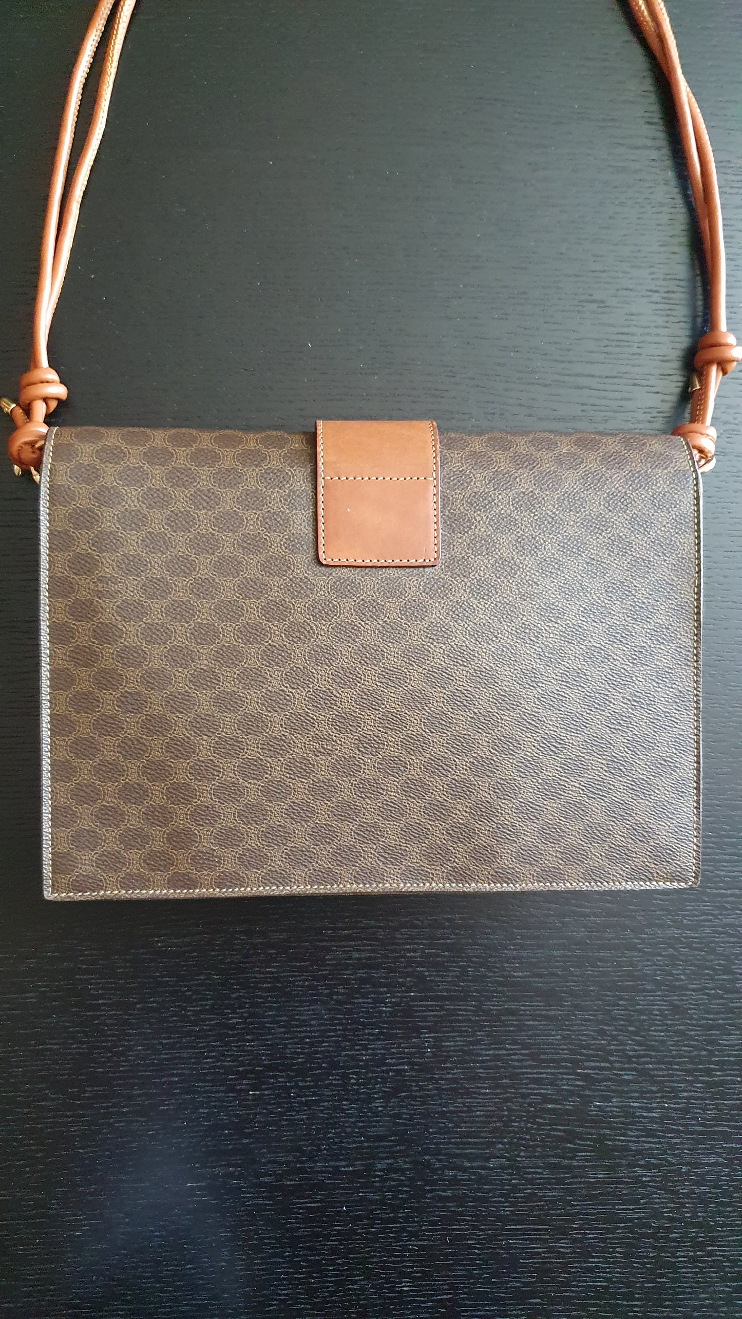 *Rare* Authentic Vintage Celine Upcycle Brown Versatile Purse with Strap