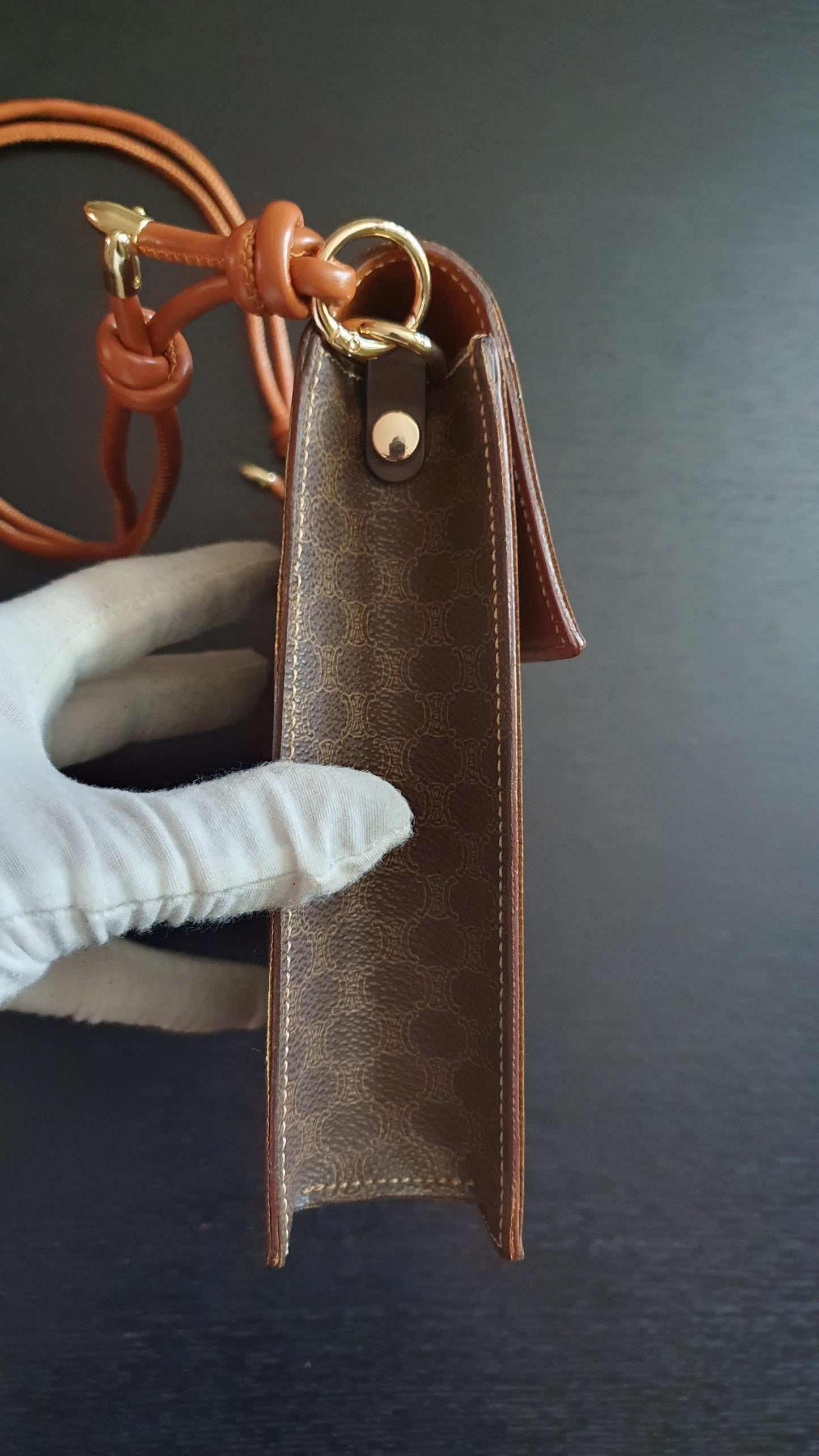 *Rare* Authentic Vintage Celine Upcycle Brown Versatile Purse with Strap