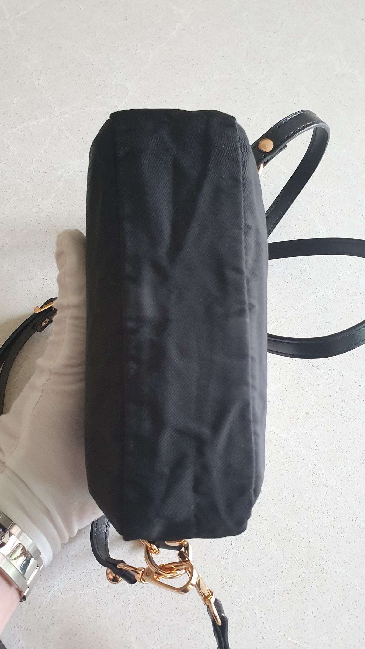 Authentic Prada Upcycle Versatile Black Nylon Pouch with Chain & Straps (upgraded version)