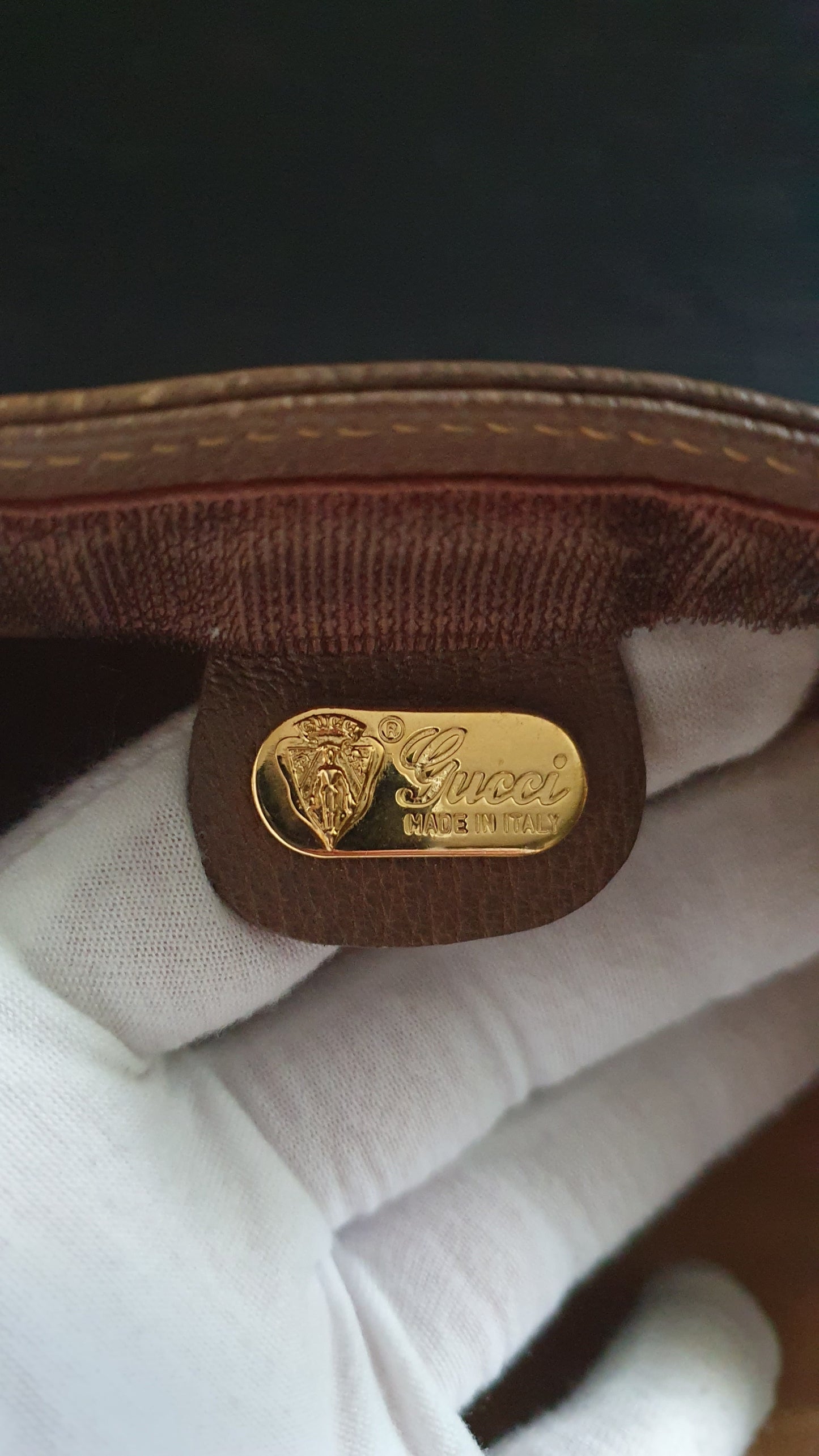 Authentic Vintage Gucci Upcycle Brown Purse with Chains (with velcro closing)